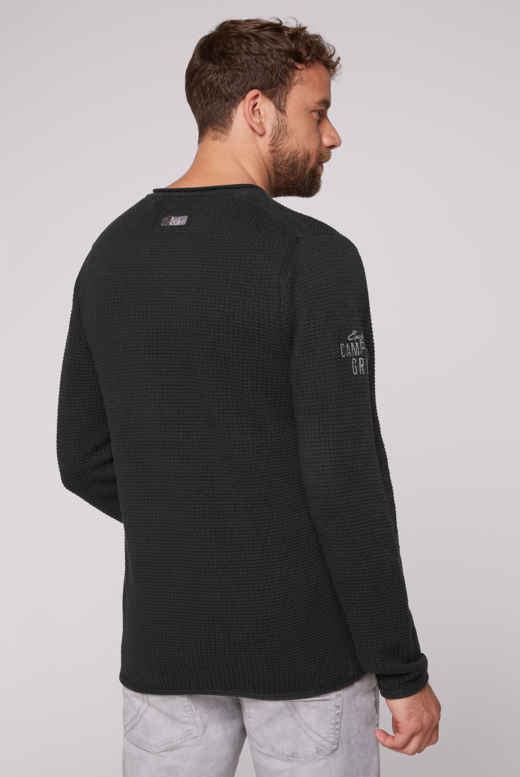 CAMP DAVID Gebreide trui met logoprint