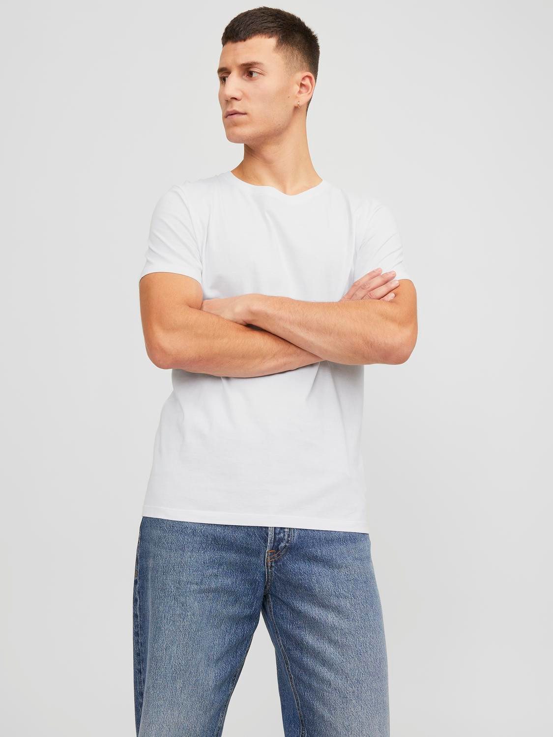 Jack & Jones T-shirt JJEORGANIC BASIC TEE SS O-NE 5PK MP NOOS (5-delig, Set van 5)