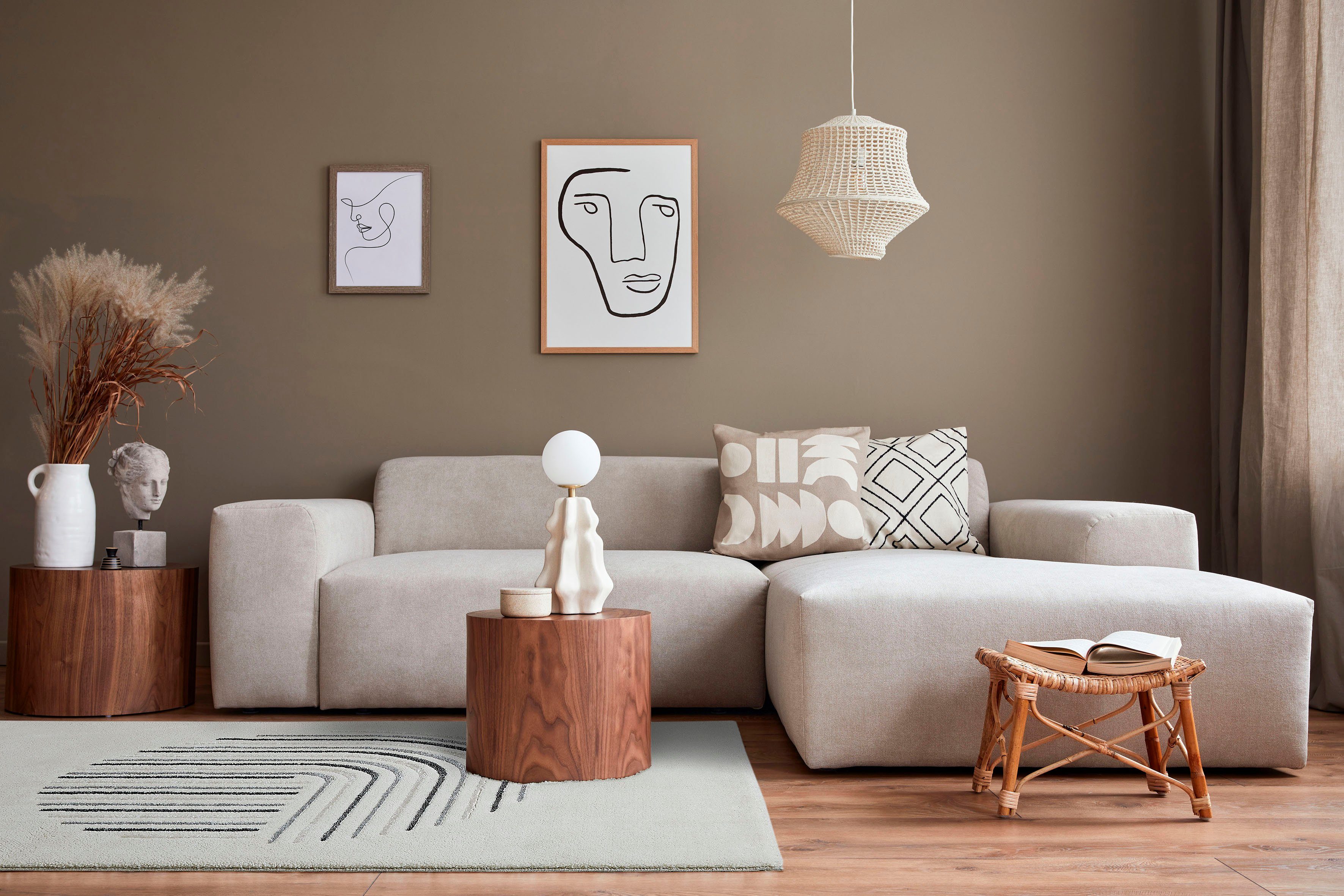LUXOR living Vloerkleed Edmonton modern ontwerp, motief cirkel, hoog-laag effect, zachte pool