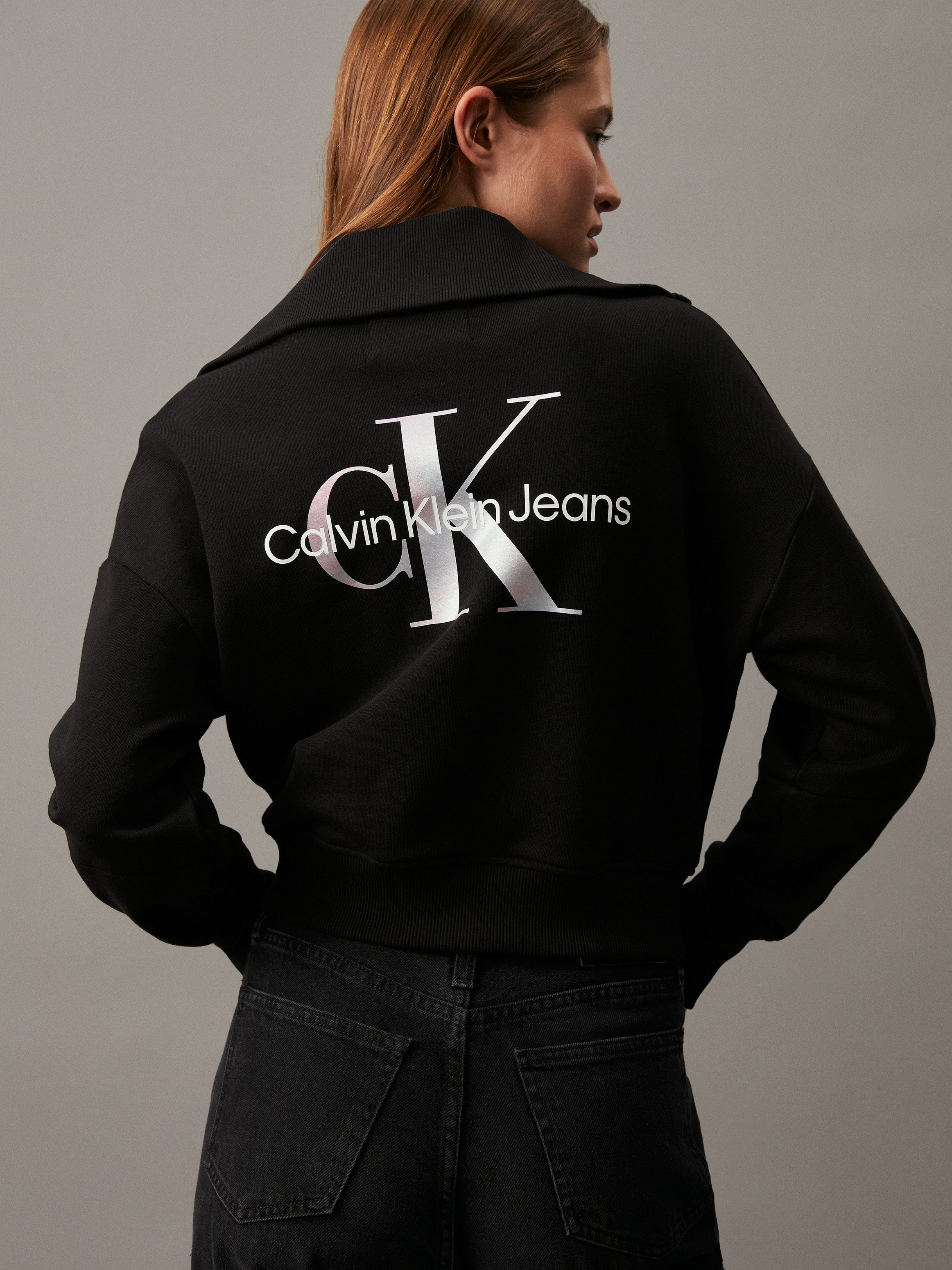 Calvin Klein Sweatvest DIFFUSED MONOLOGO ZIP-THROUGH
