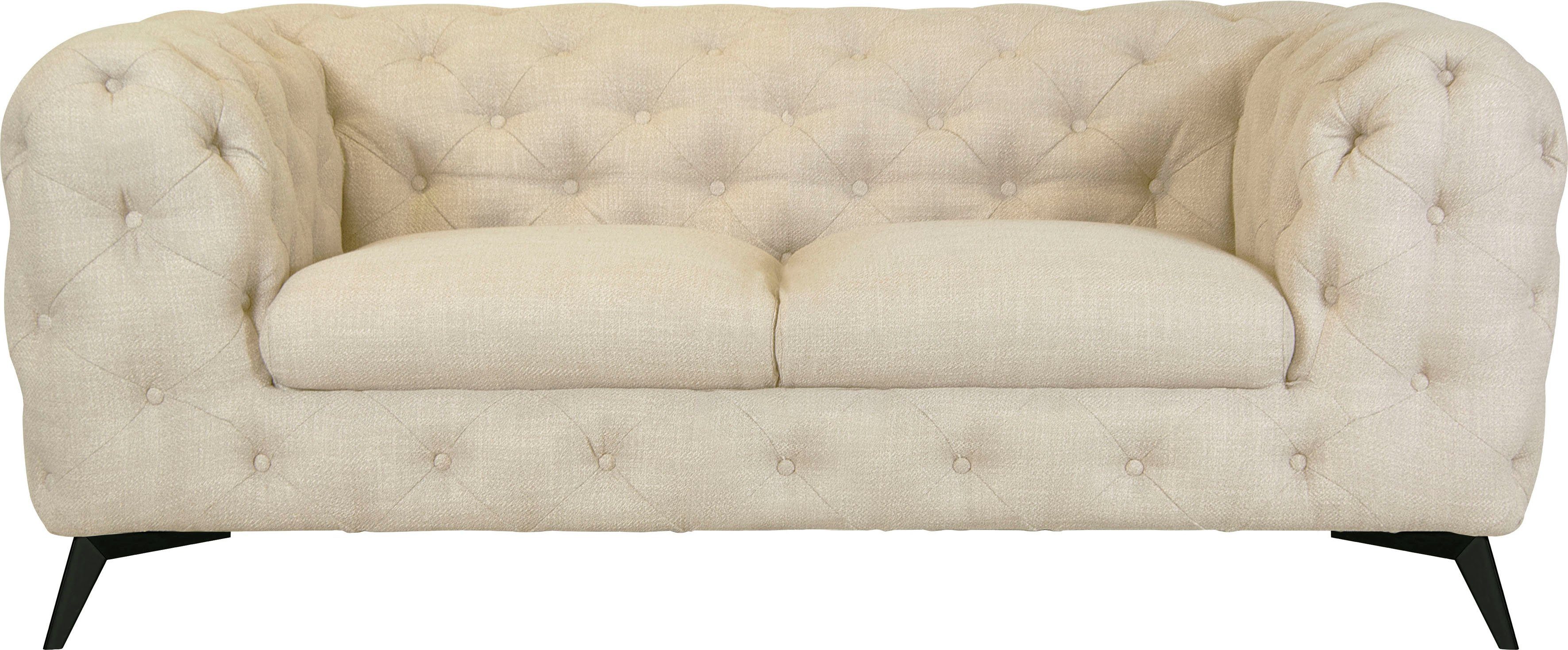 leonique chesterfield-bank glynis luxueuze capitonnage, moderne chesterfield look, kleur van de poten ter keuze beige