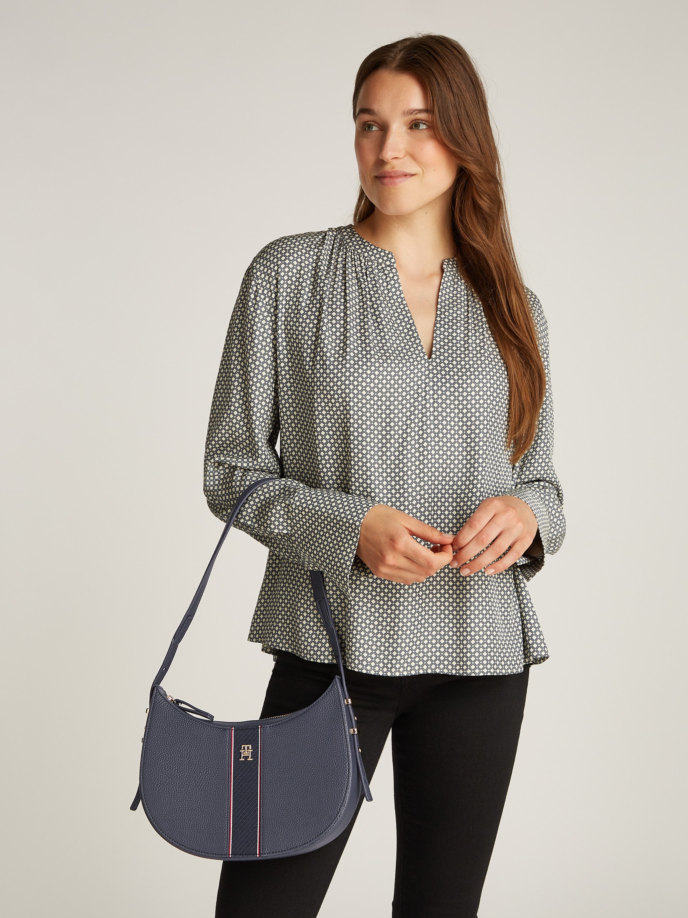 Tommy Hilfiger Hobo-tas TH LEGACY SHOULDER BAG , dames avondtas, handtas, schoudertas met th-logo