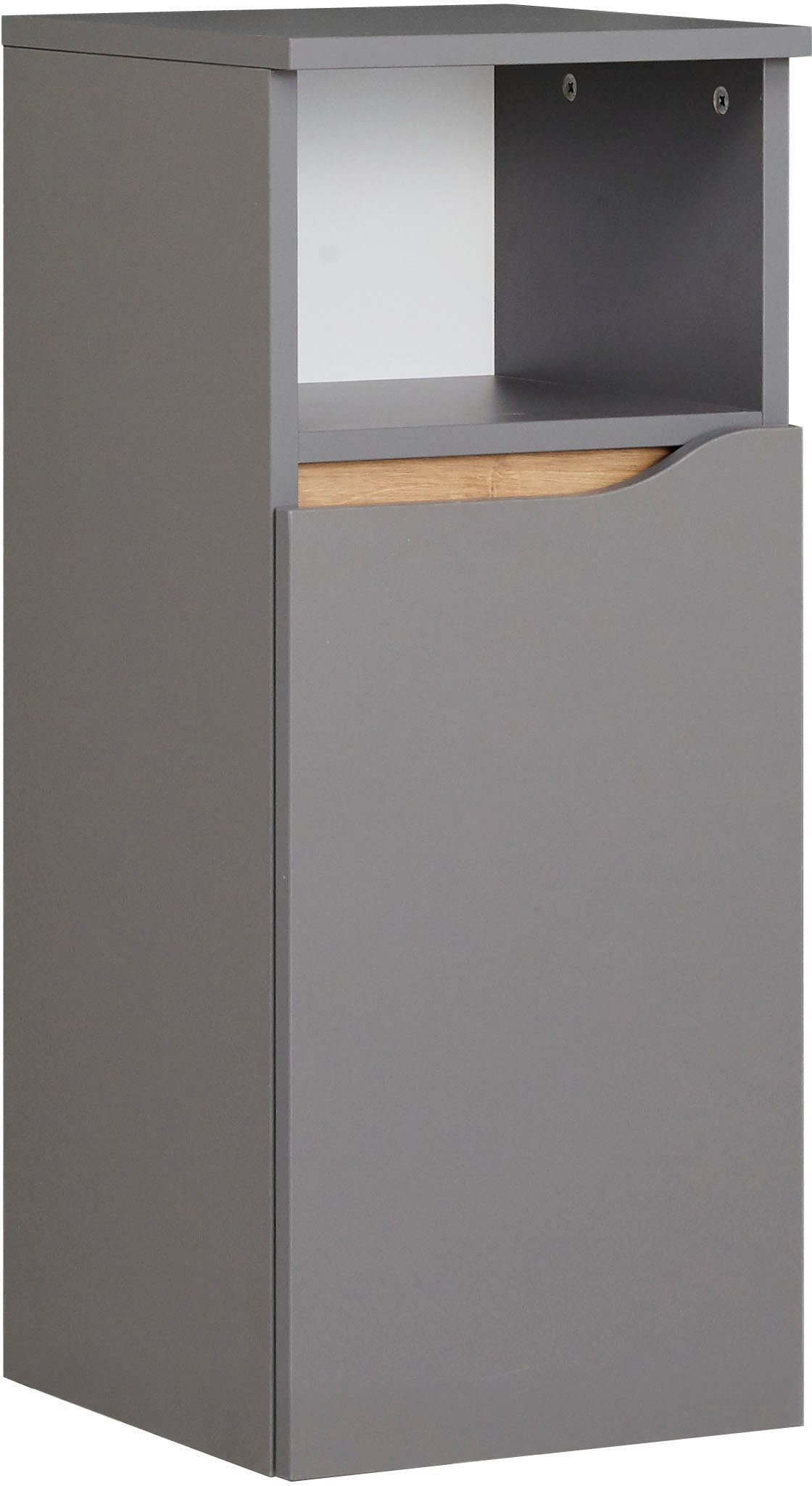 Saphir Badkamerserie Quickset 5-delig, keramische opzetwastafel en LED-spiegelkast Halfhoge kast, onderkast, hangend kastje, inclusief deurdemper, 7 deuren (7-delig)