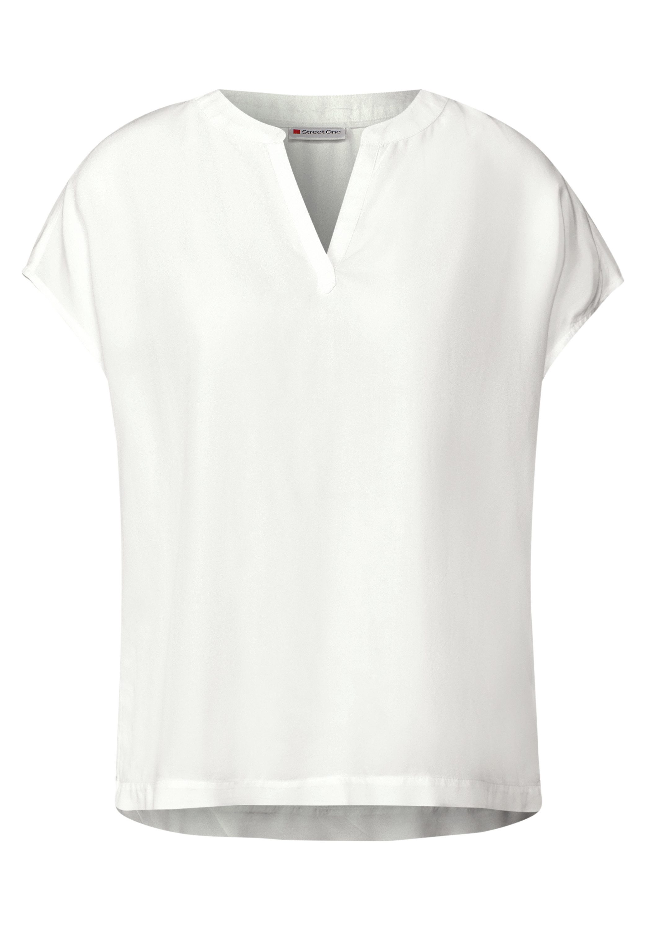 STREET ONE Blouse met korte mouwen Hals met split