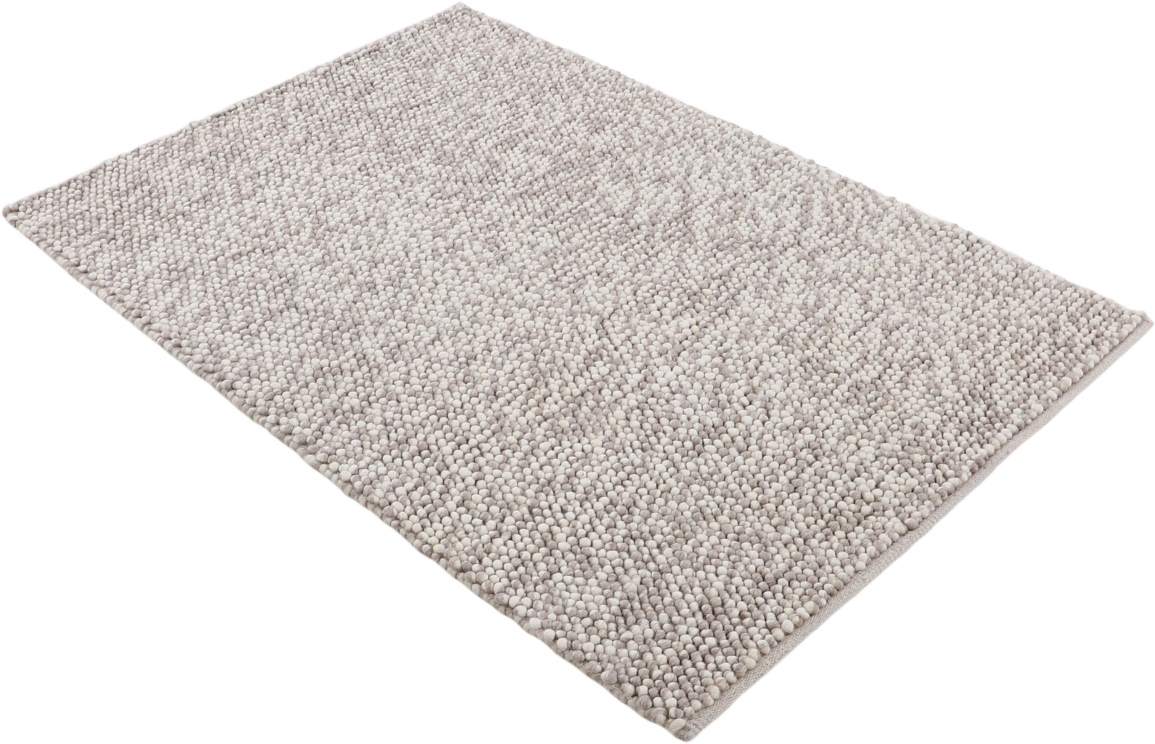 carpetfine Vloerkleed Calo Handgeweven tapijt, uni kleuren, gemeleerd, handgeweven, 70% wol