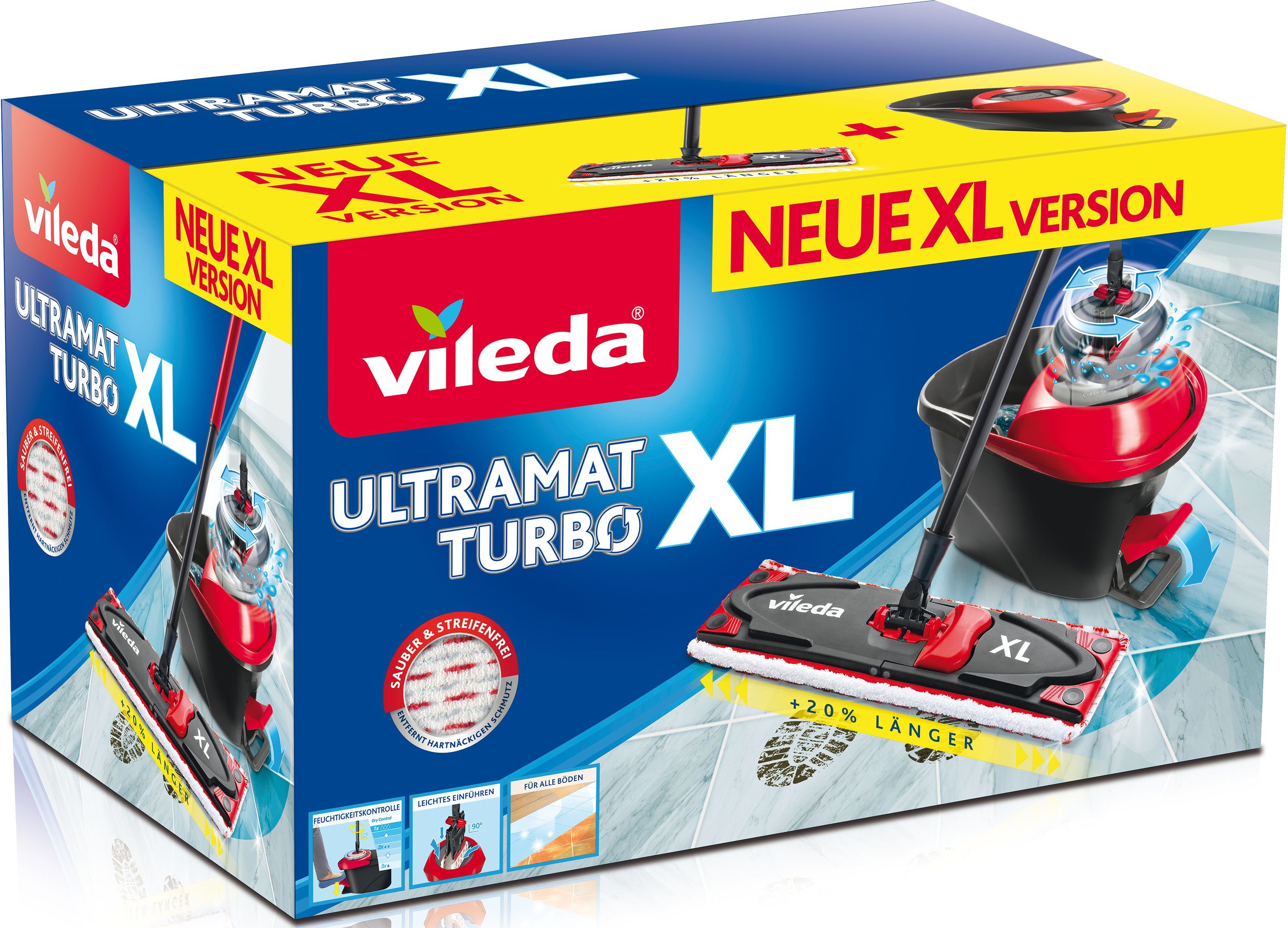 Vileda Vloerwisserset Ultramax XL Turbo Box ideaal voor grote oppervlakken (set, 3-delig)