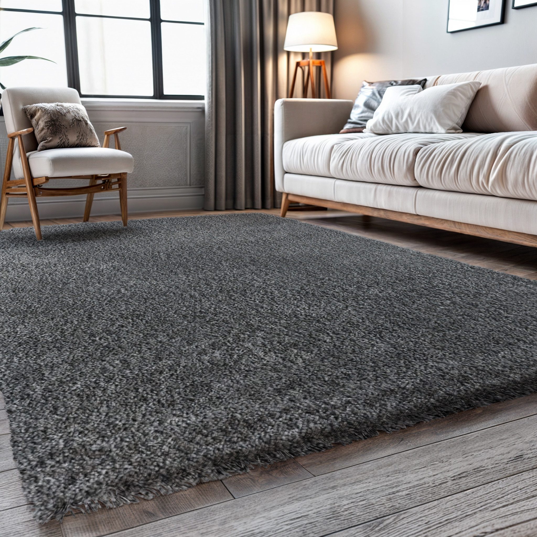 my home Hoogpolig vloerkleed Banji Uni-kleuren, zacht en fluffy, ook als loper en in rond verkrijgbaar