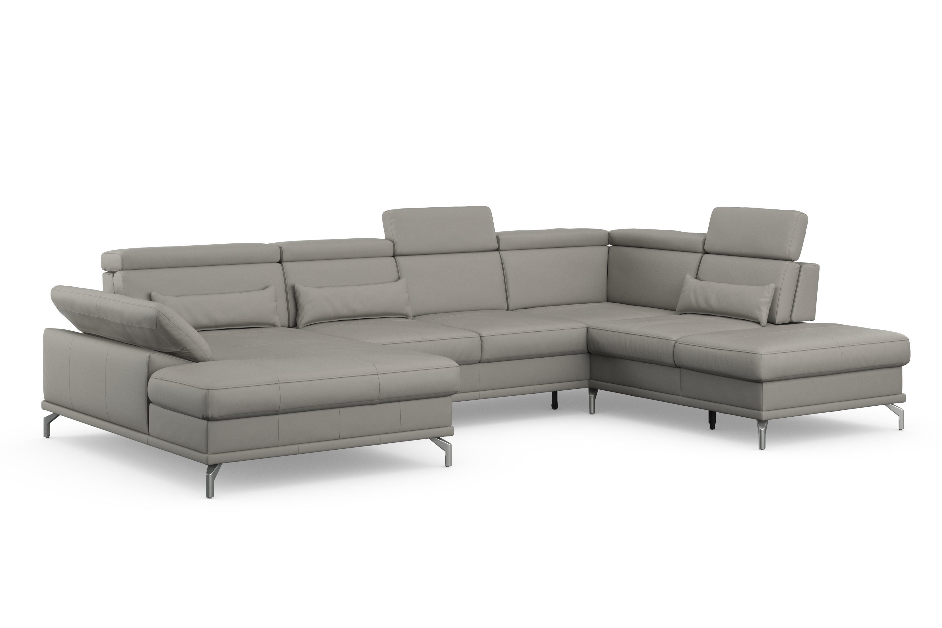 sit&more Zithoek Cabrio U-vorm, met zitdiepteverstelling, arm- en hoofdsteunverstelling