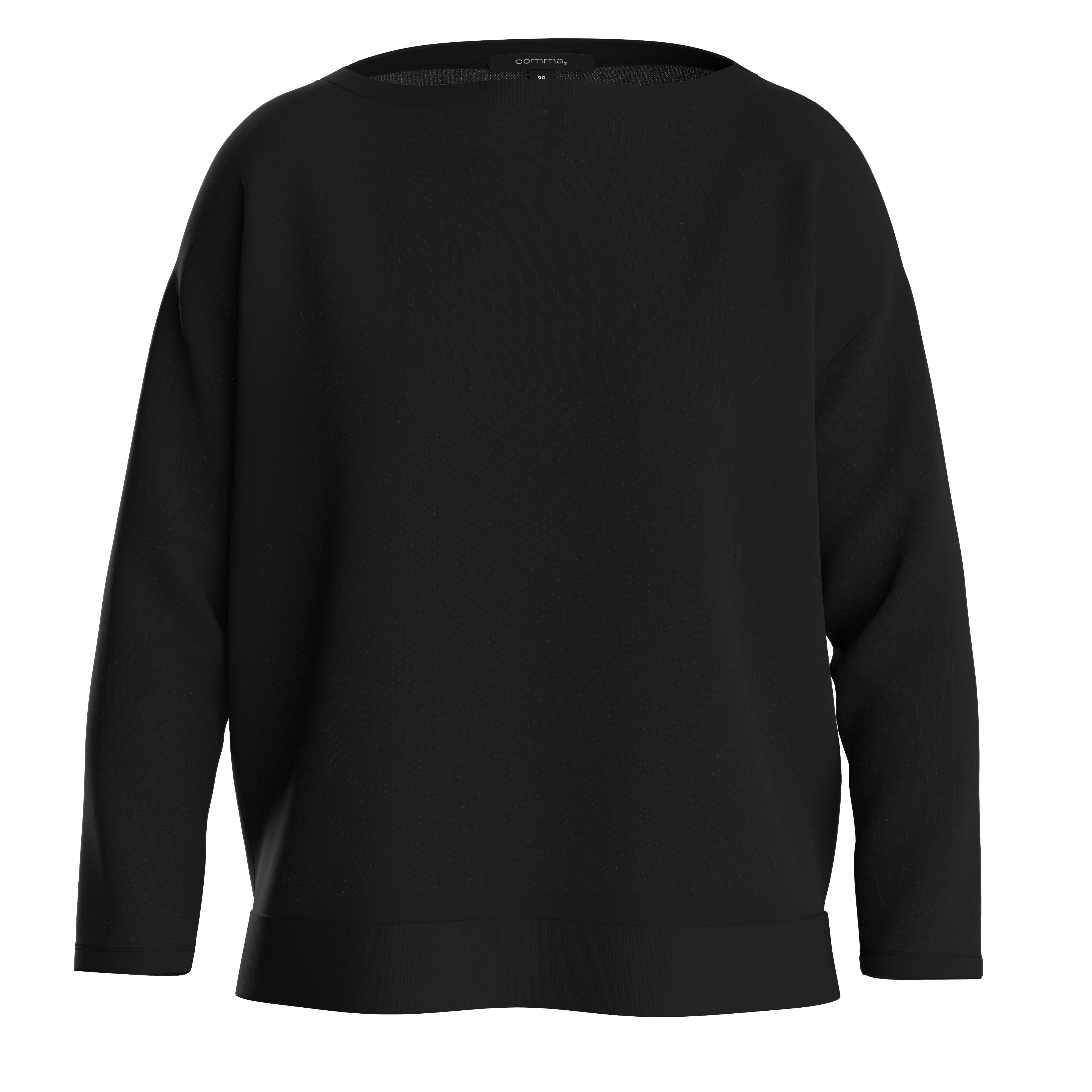 Comma Shirt met lange mouwen met moderne snit