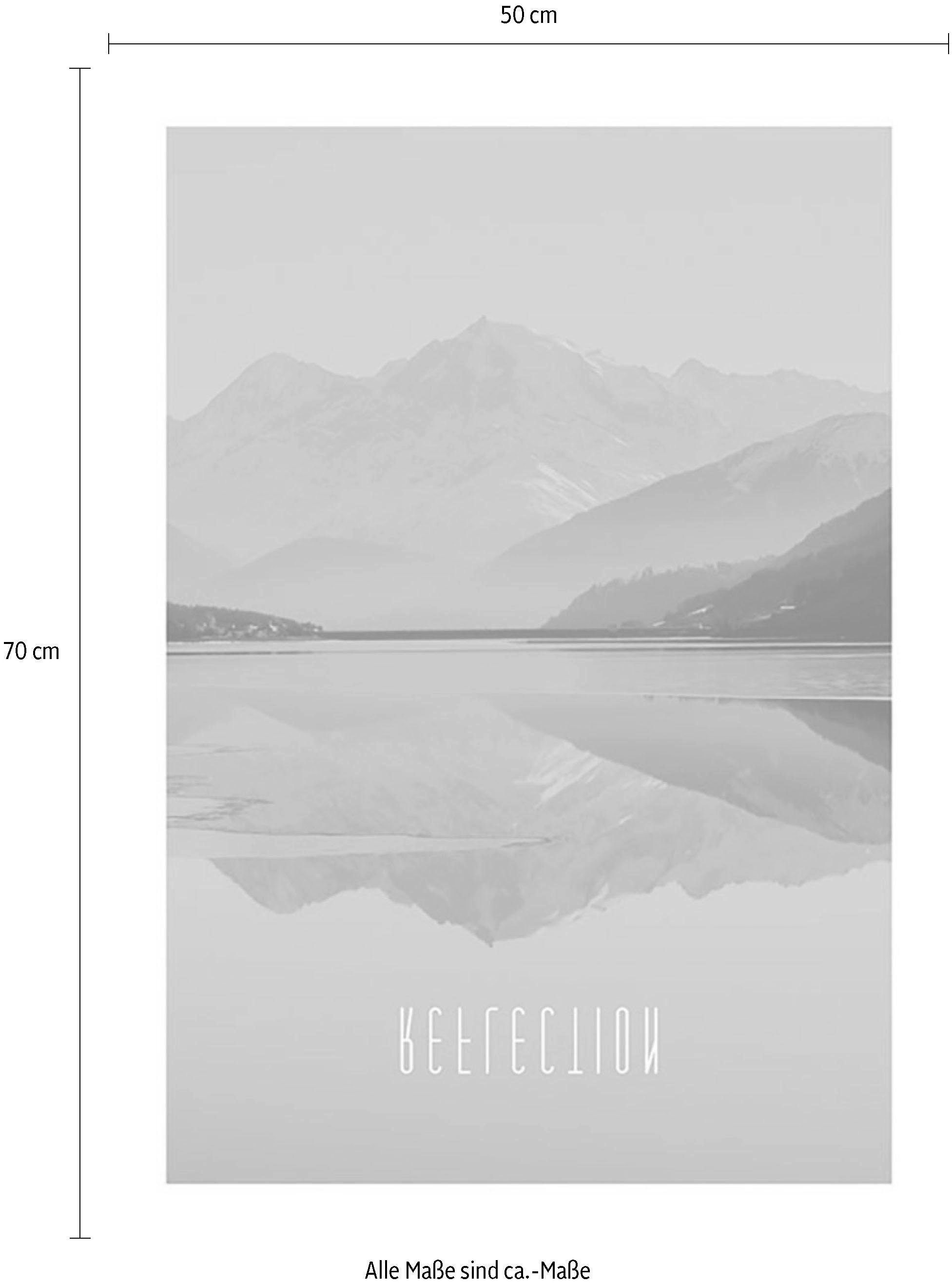 Komar Wanddecoratie Word Lake Reflection zandkleur (1 stuk)