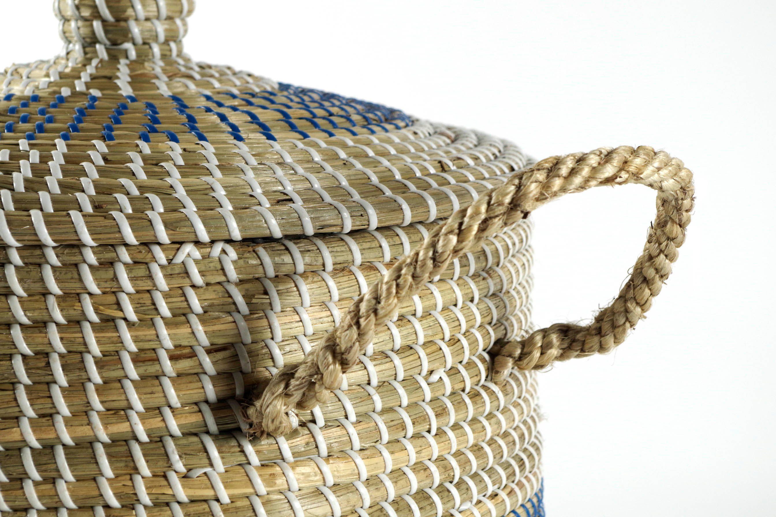 locker Wasmand Oriënt Wasmand met deksel, van zeegras, hoogte ca. 53 cm (incl. deksel) (1 stuk)