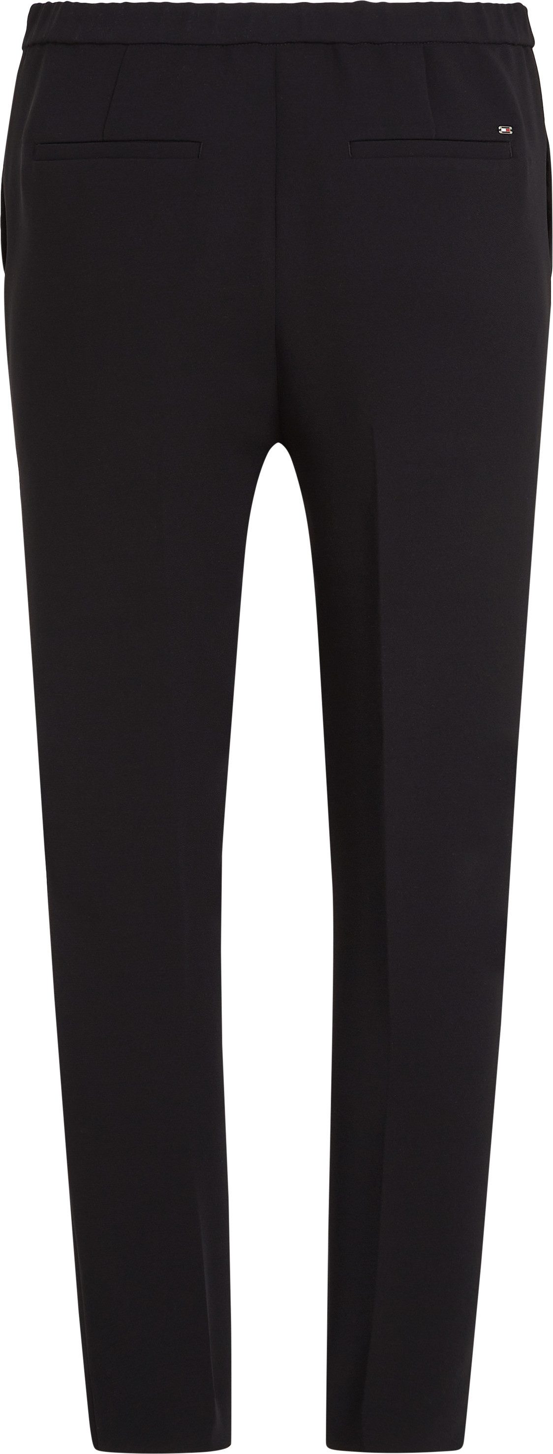 Tommy Hilfiger Geweven broek CREPE SLIM PULL ON PANT met metalen label, strijkvouwen
