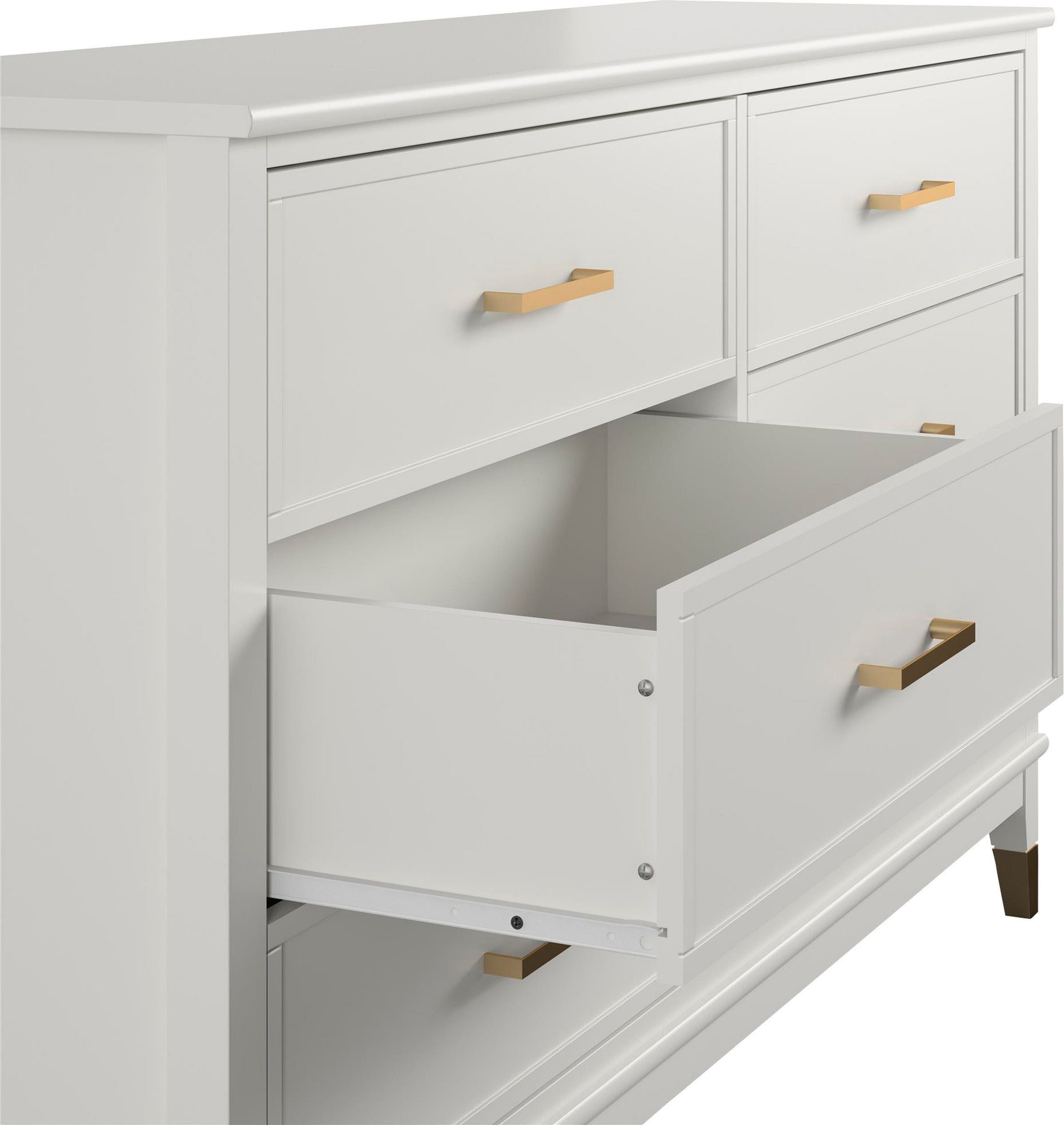 CosmoLiving by Cosmopolitan Kast Westerleigh met 6 laden, mdf, poten van massief hout, hoogte 85 cm, breedte 145 cm