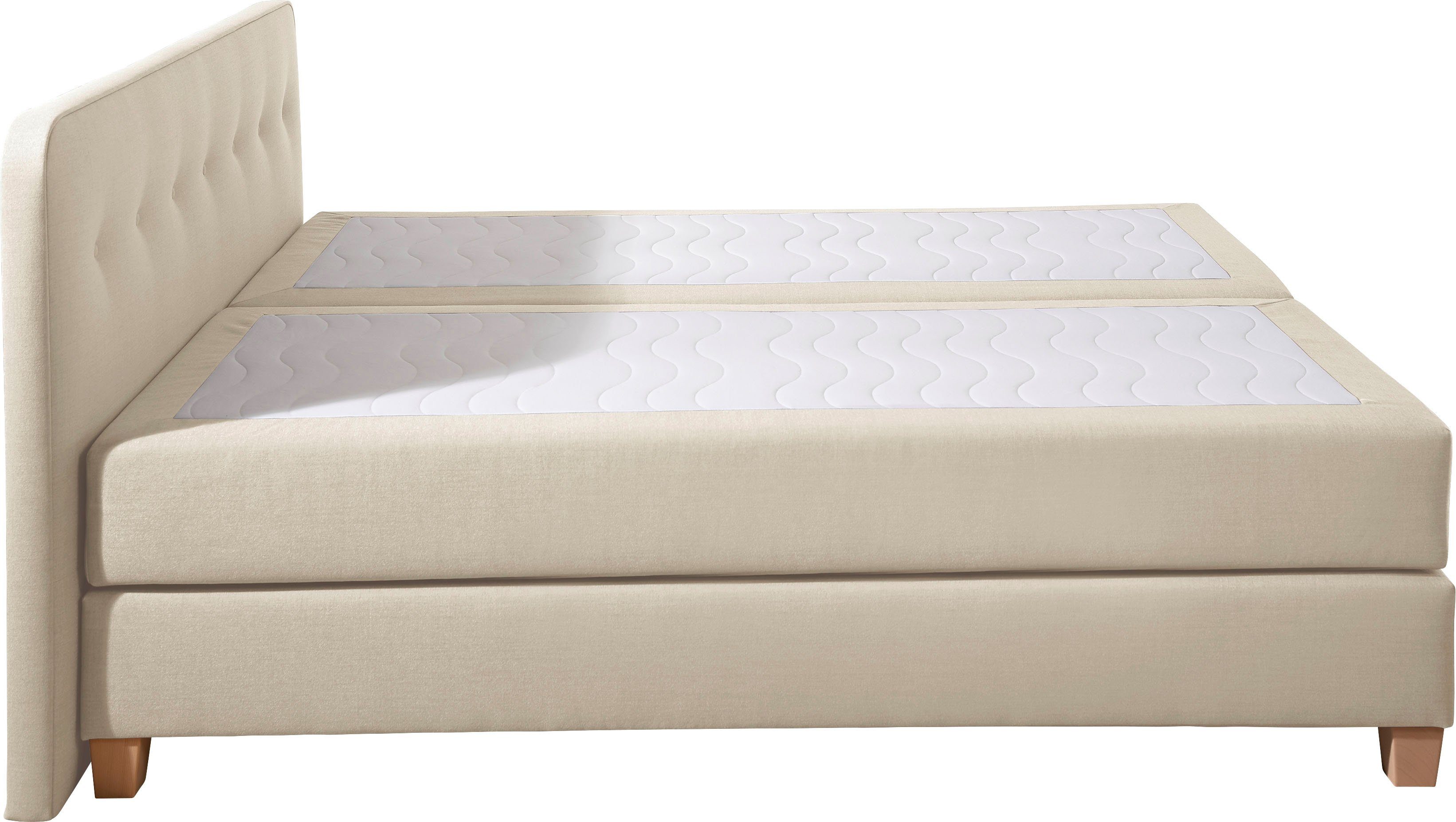 Home affaire Boxspring Fargo inclusief topper, in 3 soorten matrassen, in fluweel of structuurstof