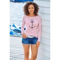 beachtime shirt met lange mouwen met maritieme print voor roze