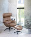 FLEXLUX Relaxfauteuil Relaxchairs More Eersteklas comfort, rug- en hoofdsteunverstelling, draaibaar, zwarte voet