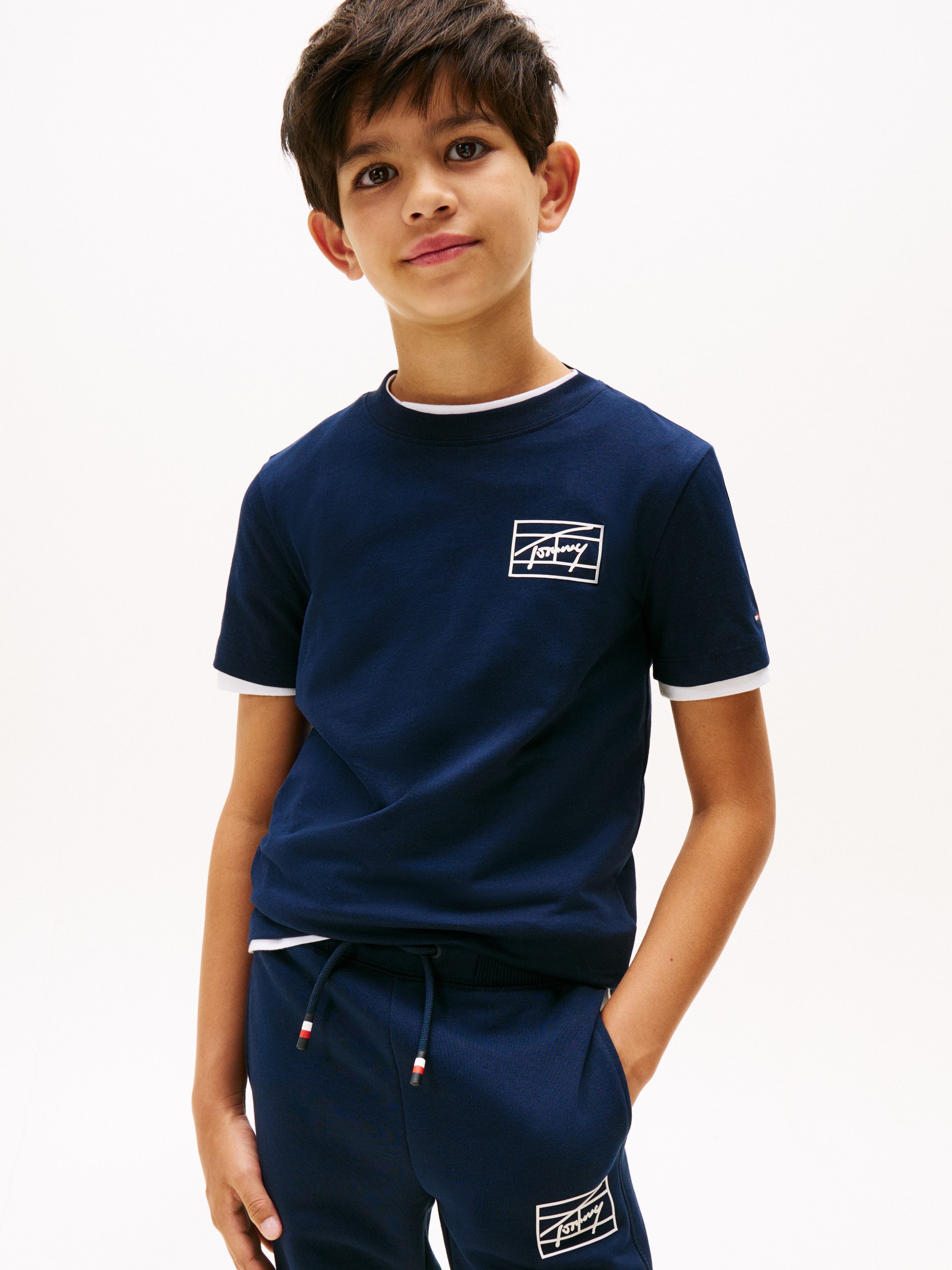 Tommy Hilfiger T-shirt jongens t-shirts maat 14 (164) blauw
