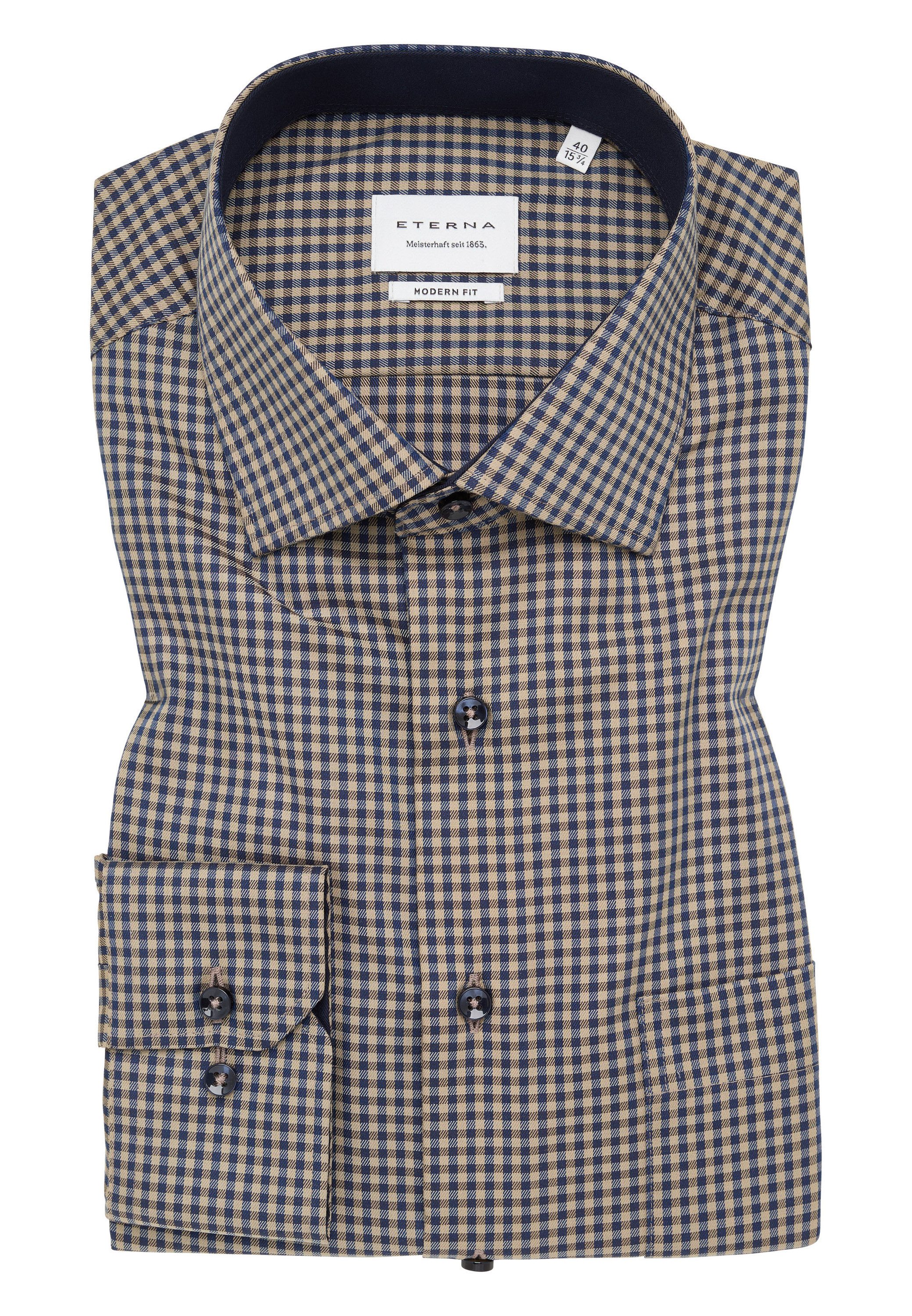 Eterna Overhemd met lange mouwen MODERN FIT NON IRON (strijkvrij)