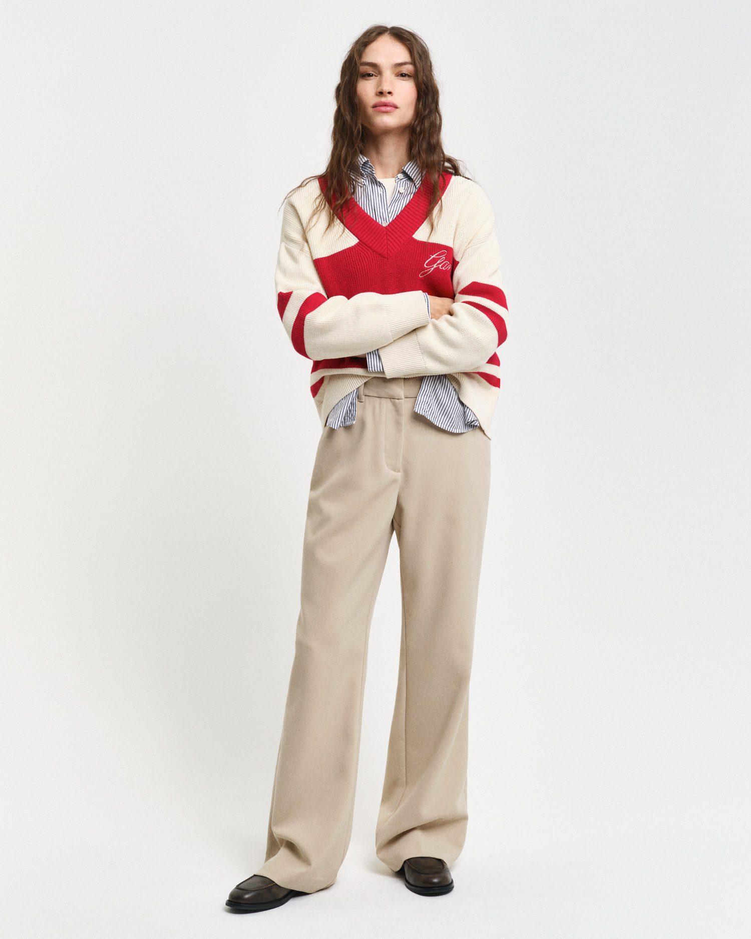 Gant Stoffen broek SLIM FLARE SLACK