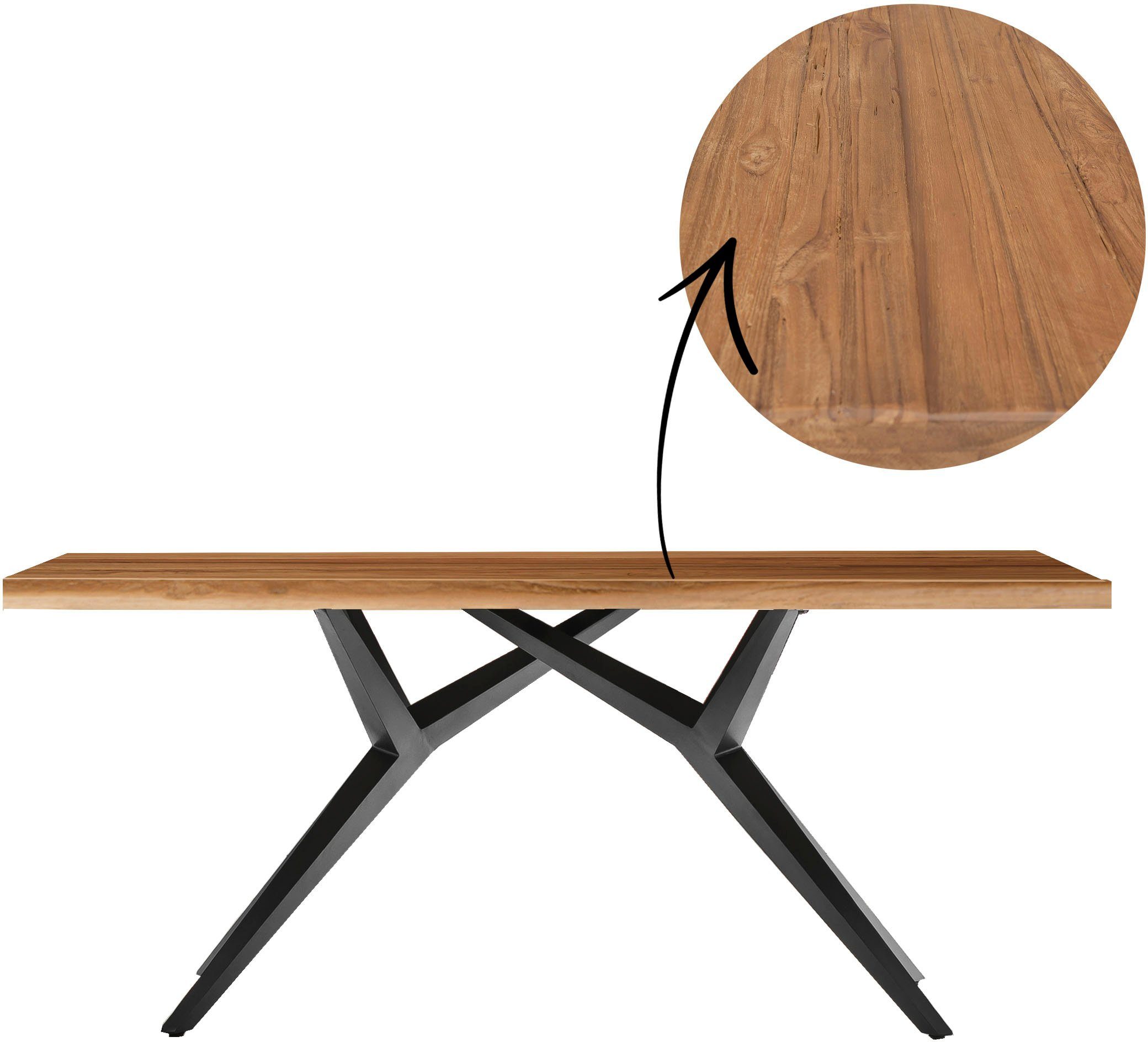 SIT Eettafel met rustiek oppervlak eettafels maat 220 cm x 73 cm x 100 cm beige