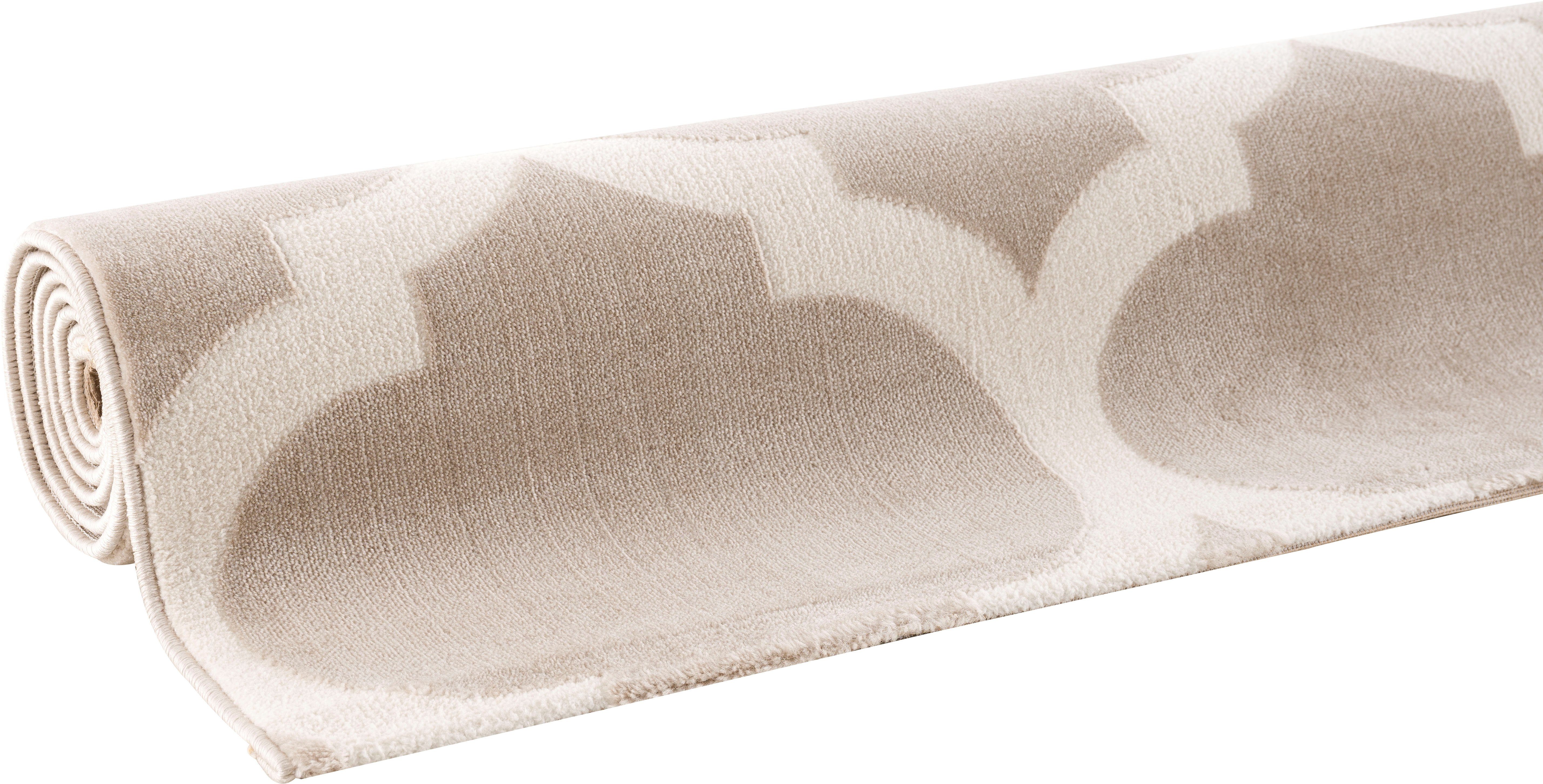 Home affaire Vloerkleed FENRIS Gesneden reliëfpatroon, 3D-design, plat vloerkleed, korte pool, zacht, elegant