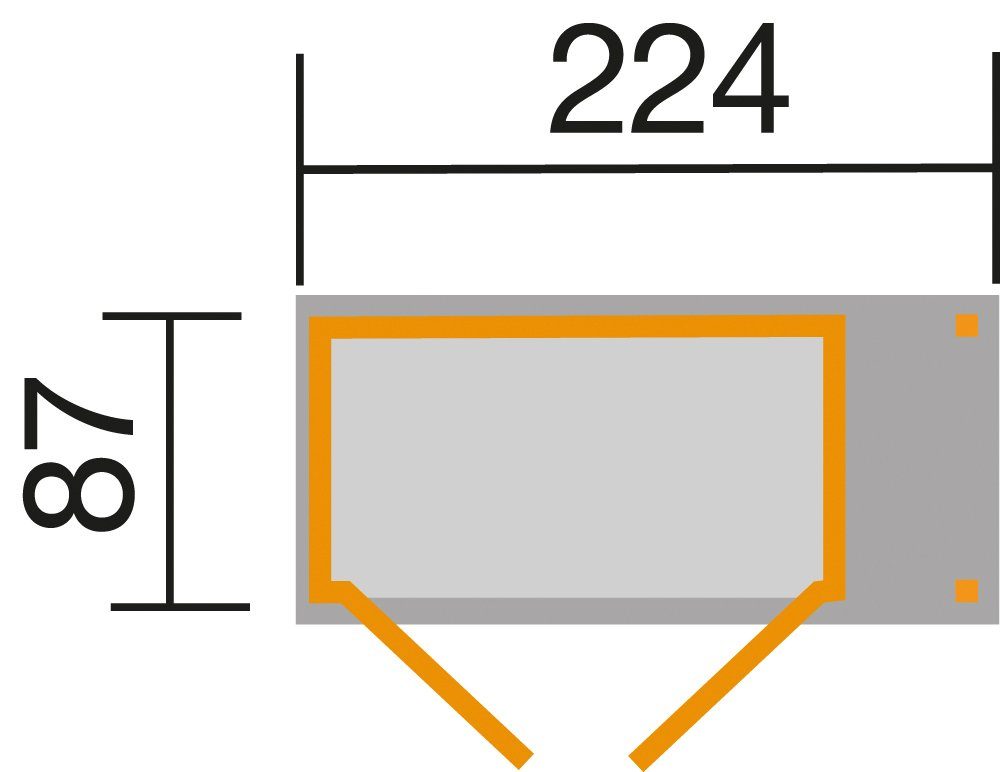 weka Tuinkast Mt. 2 Bxdxh: 224x87x216 cm, met afdak