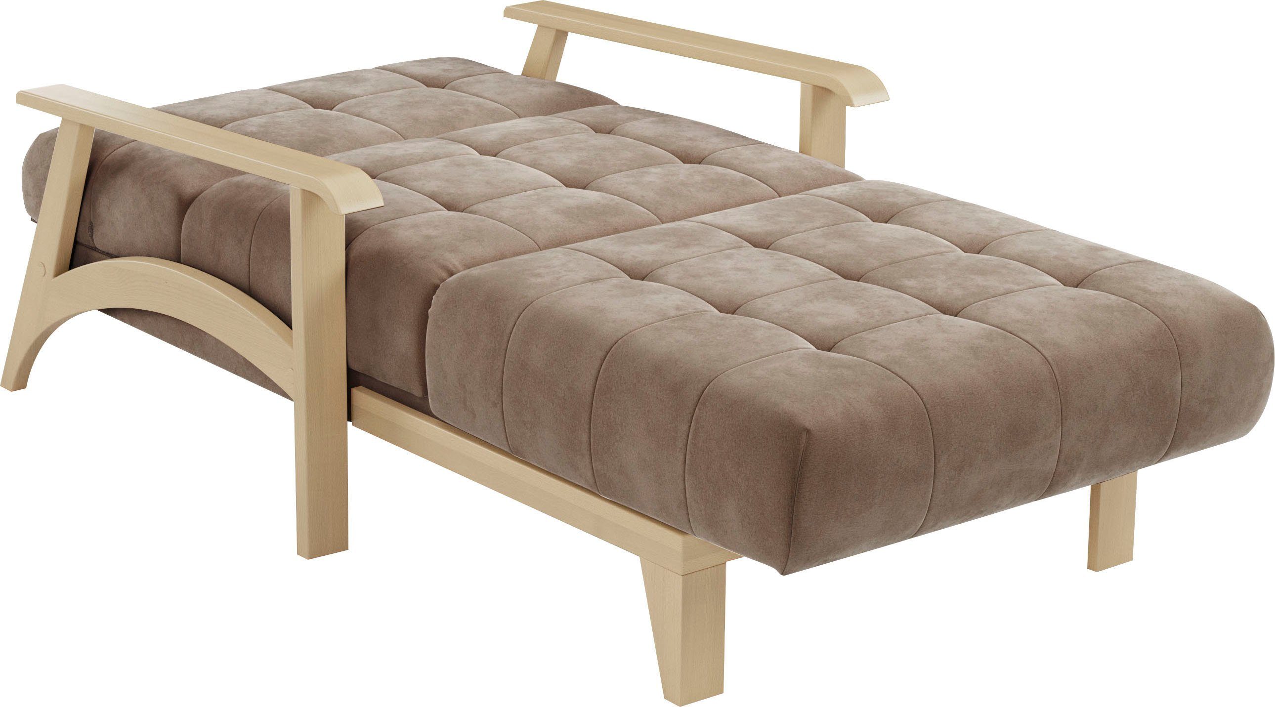 sit&more Récamier Billund Armleuningen van natuurlijk beukenhout, verschillende bekledingen en kleuren