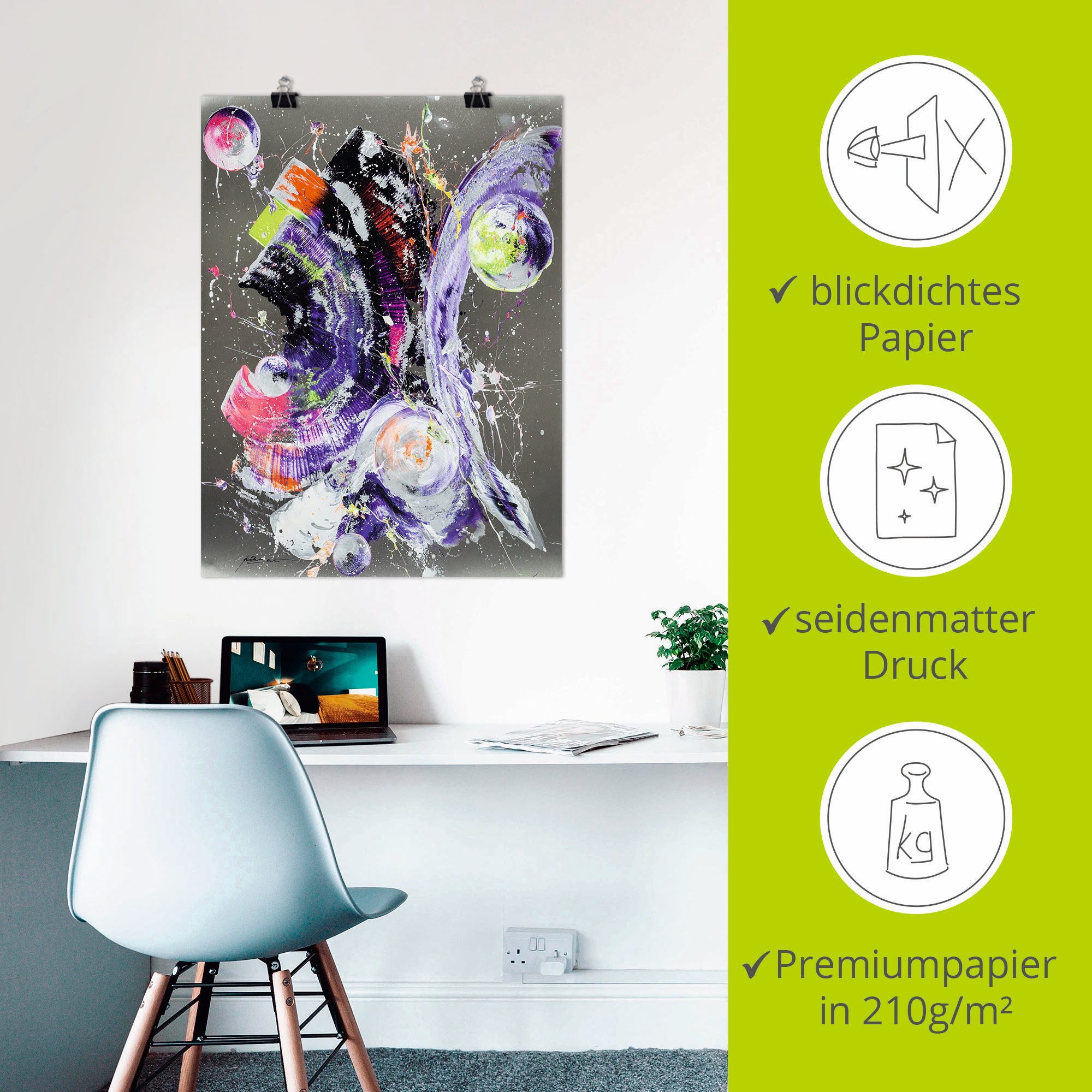 Artland Poster Abstractie XXIII als artprint van aluminium, artprint op linnen, muursticker of poster in verschillende maten