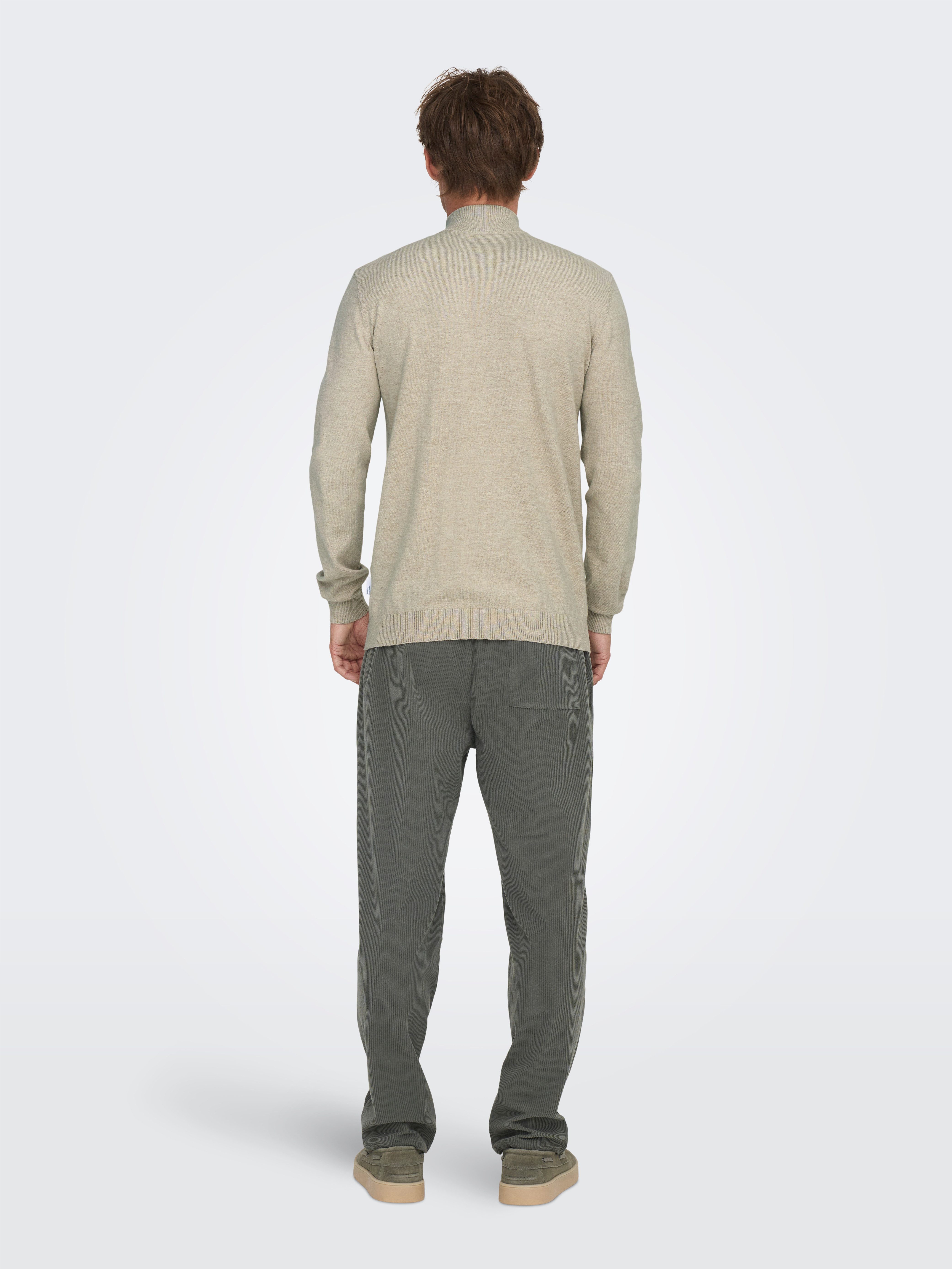 ONLY & SONS Schipperstrui ONSLOUI REG 12 MEL HALF ZIP KNIT NOOS