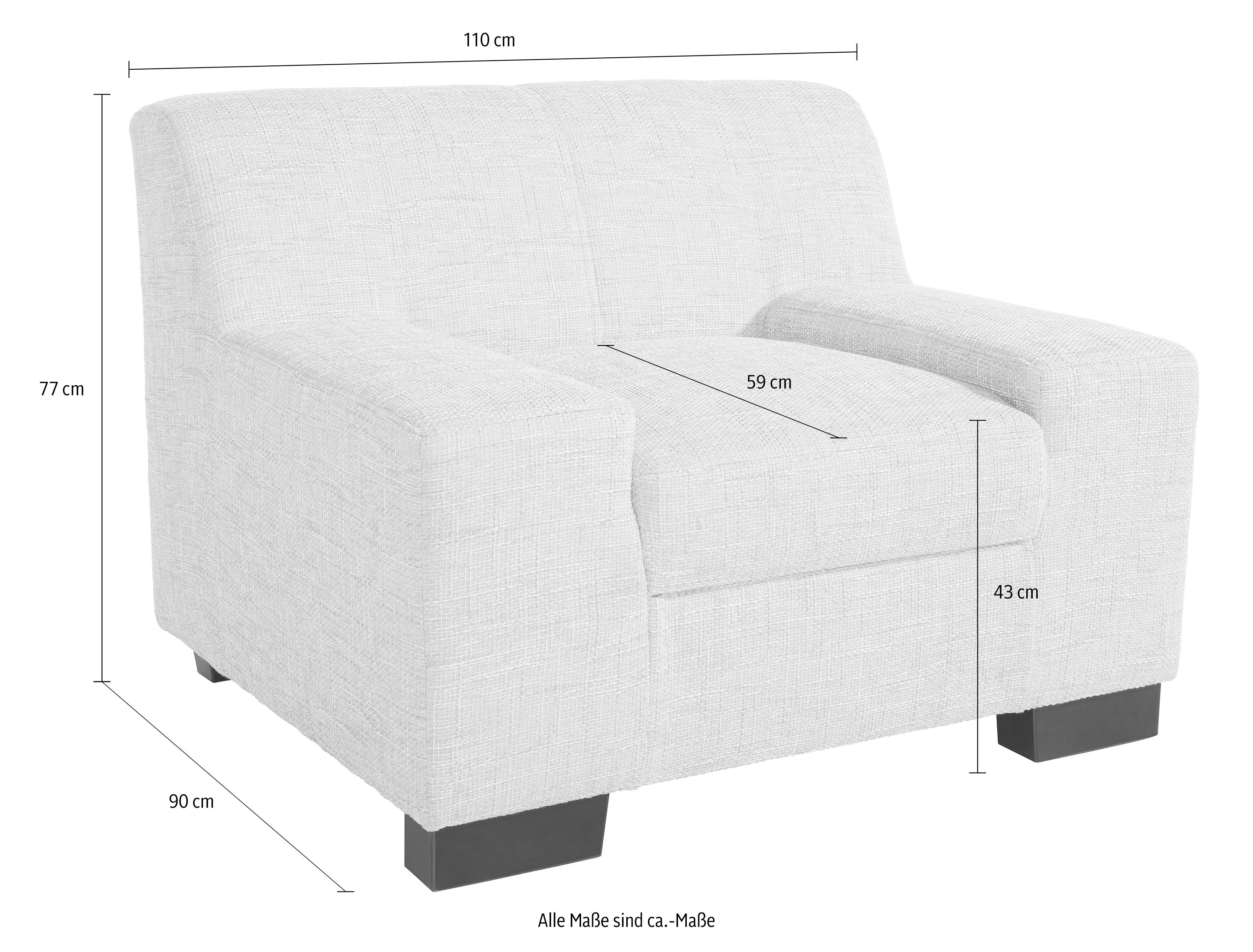 DOMO collection Fauteuil Norma Top, elegant en modern, platte armleuningen, comfortabel (set)