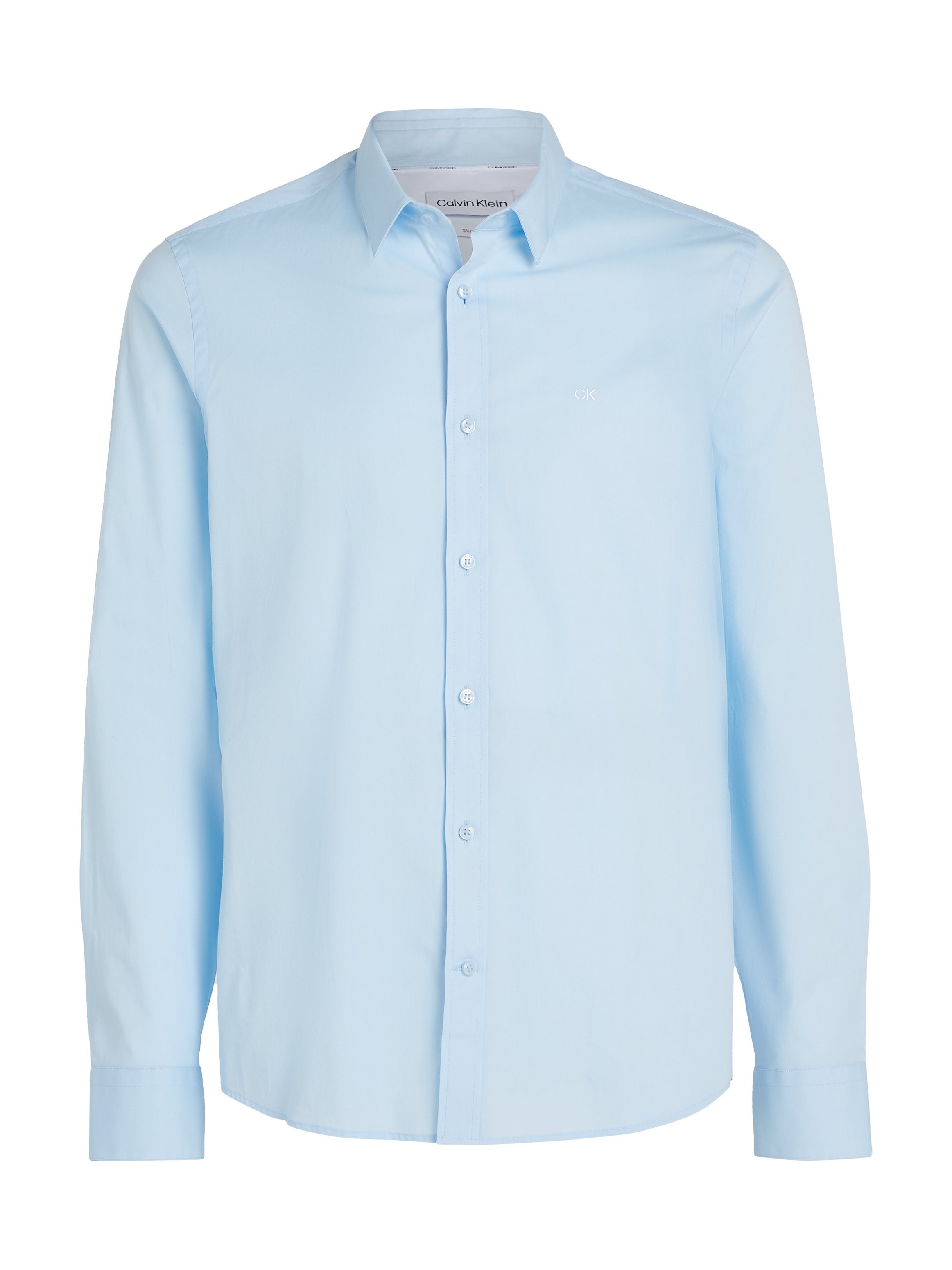Calvin Klein Businessoverhemd STRETCH POPLIN SLIM SHIRT met calvin klein-logo op de borst