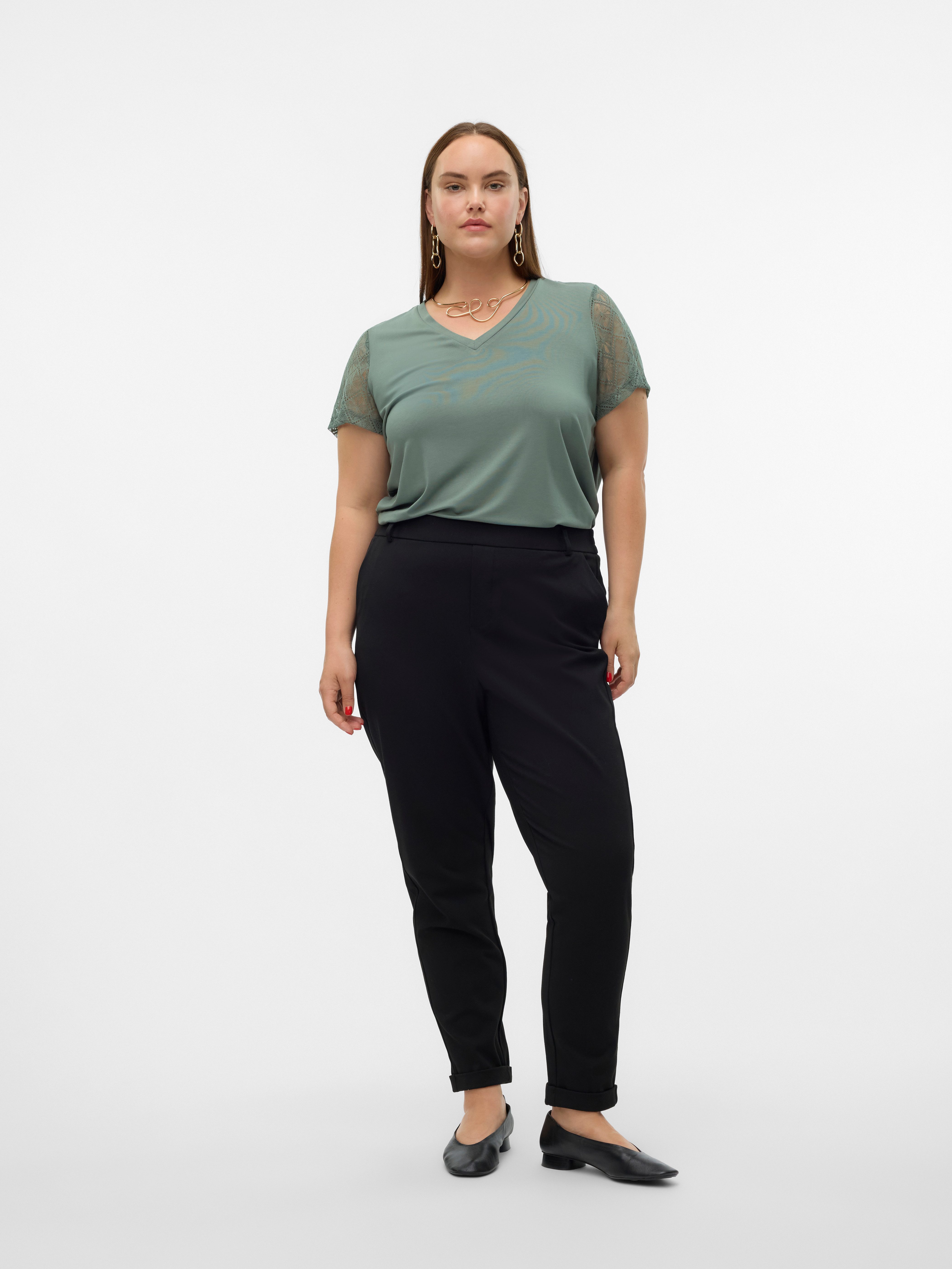 Vero Moda Curve Pantalon VMCMAYA MW LOOSE SOLID PANT CUR NOOS