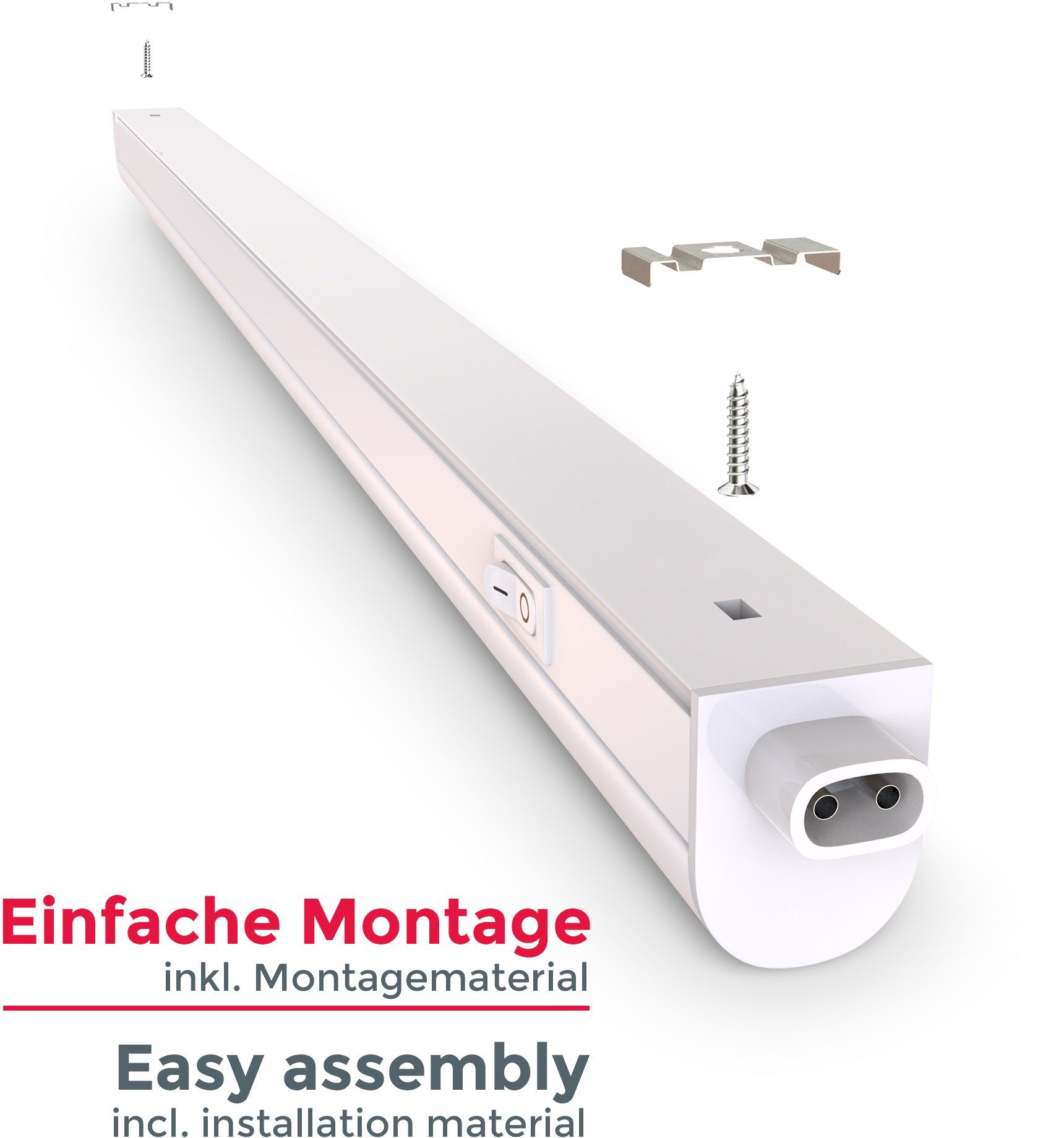 B.K.Licht LED lichtstrip Lichtstrip, keukenlamp, stekker systeem, 15W 1.200 lumen 4.000K, wit