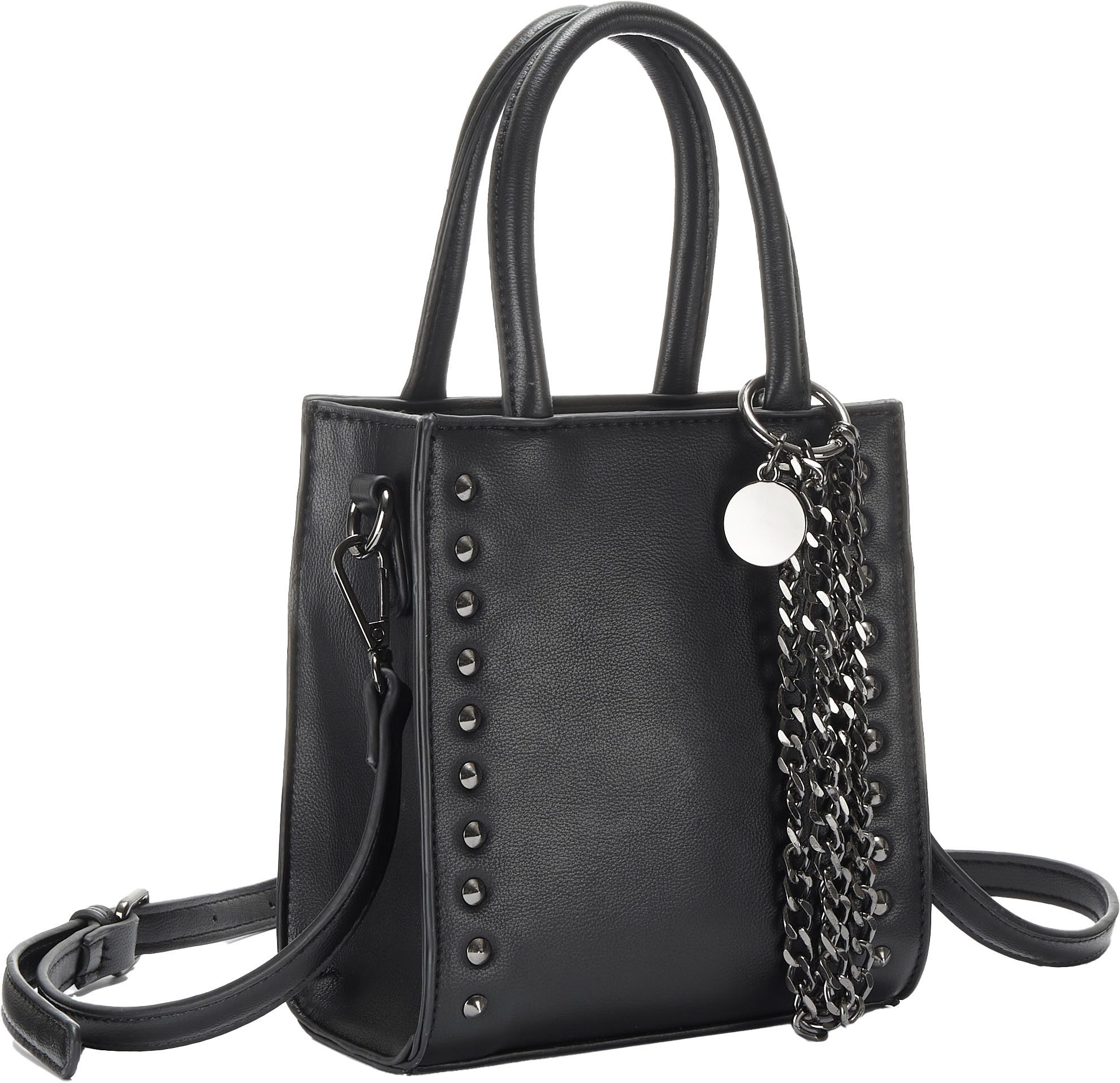 Vivance Handtas met studs-details, schoudertas, minibag, handtas vegan