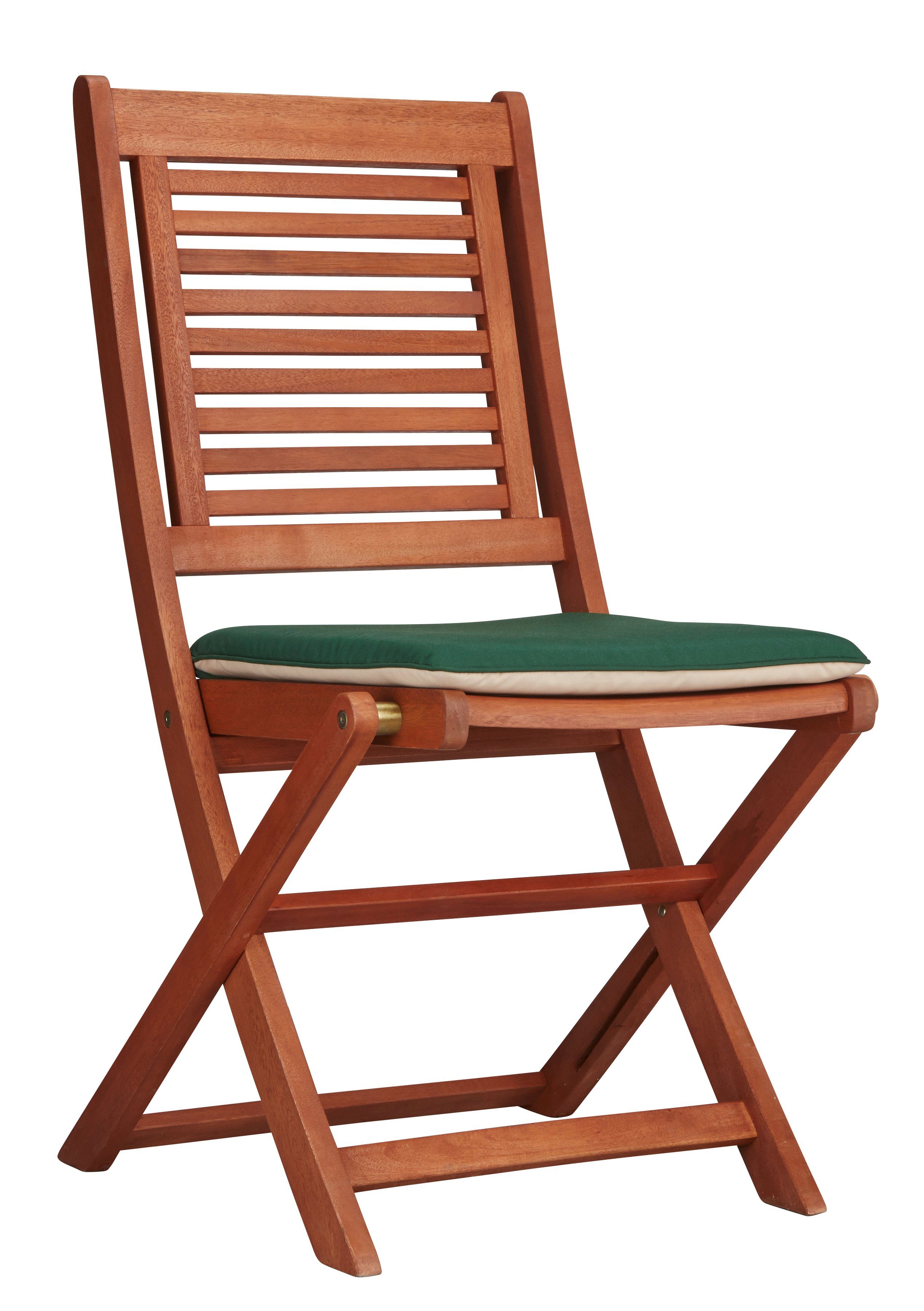 MERXX Tuinstoel Cordoba set van 2, eucalyptus, opvouwbaar, bruin, incl. omkeerbare kussens (set, 2 stuks)