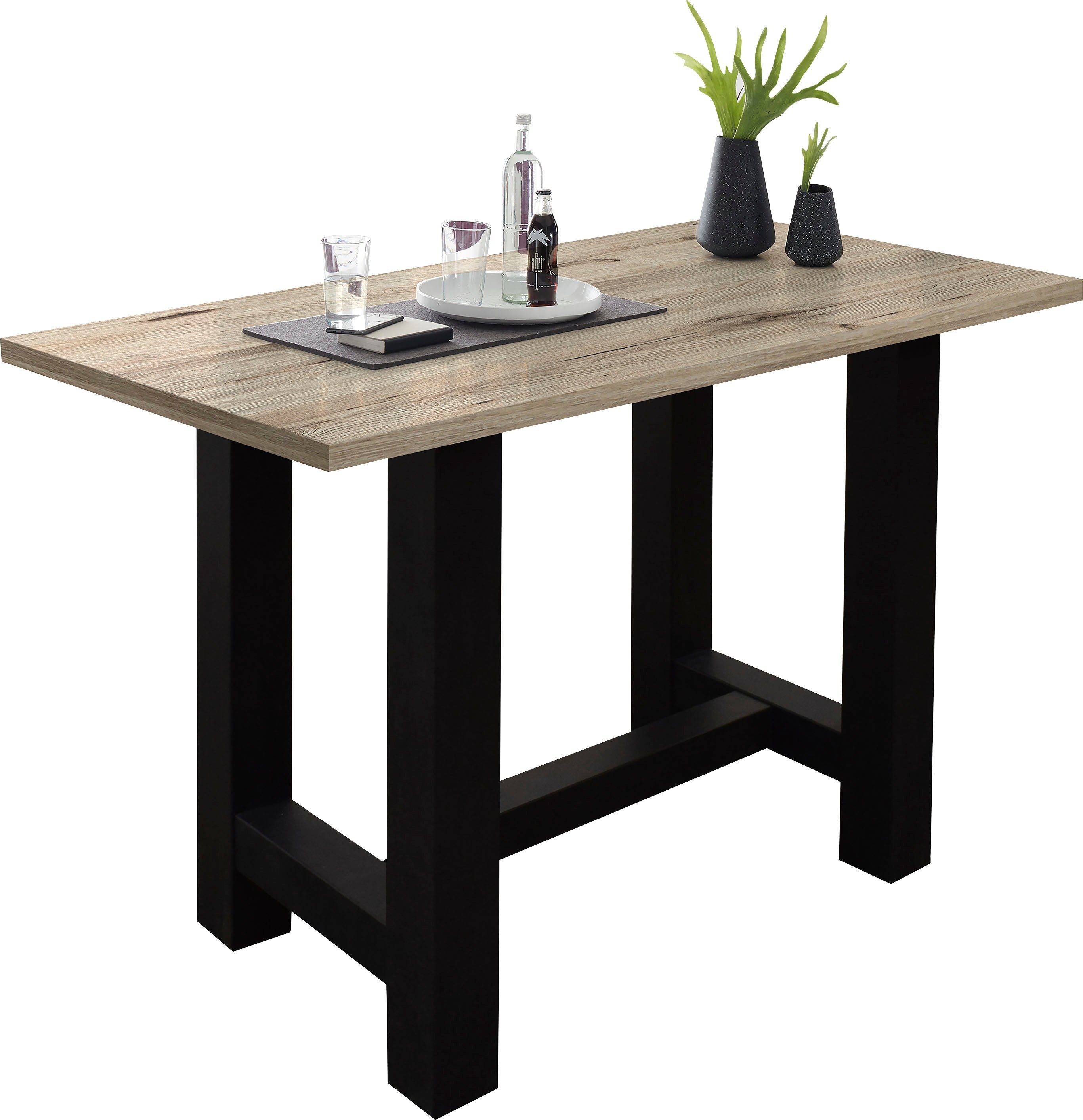 Mäusbacher Bartafel Frame in U-model (breedte 120, 140 of 160 cm) rechthoekige tafels maat 140 cm x 105 cm x 70 cm beige