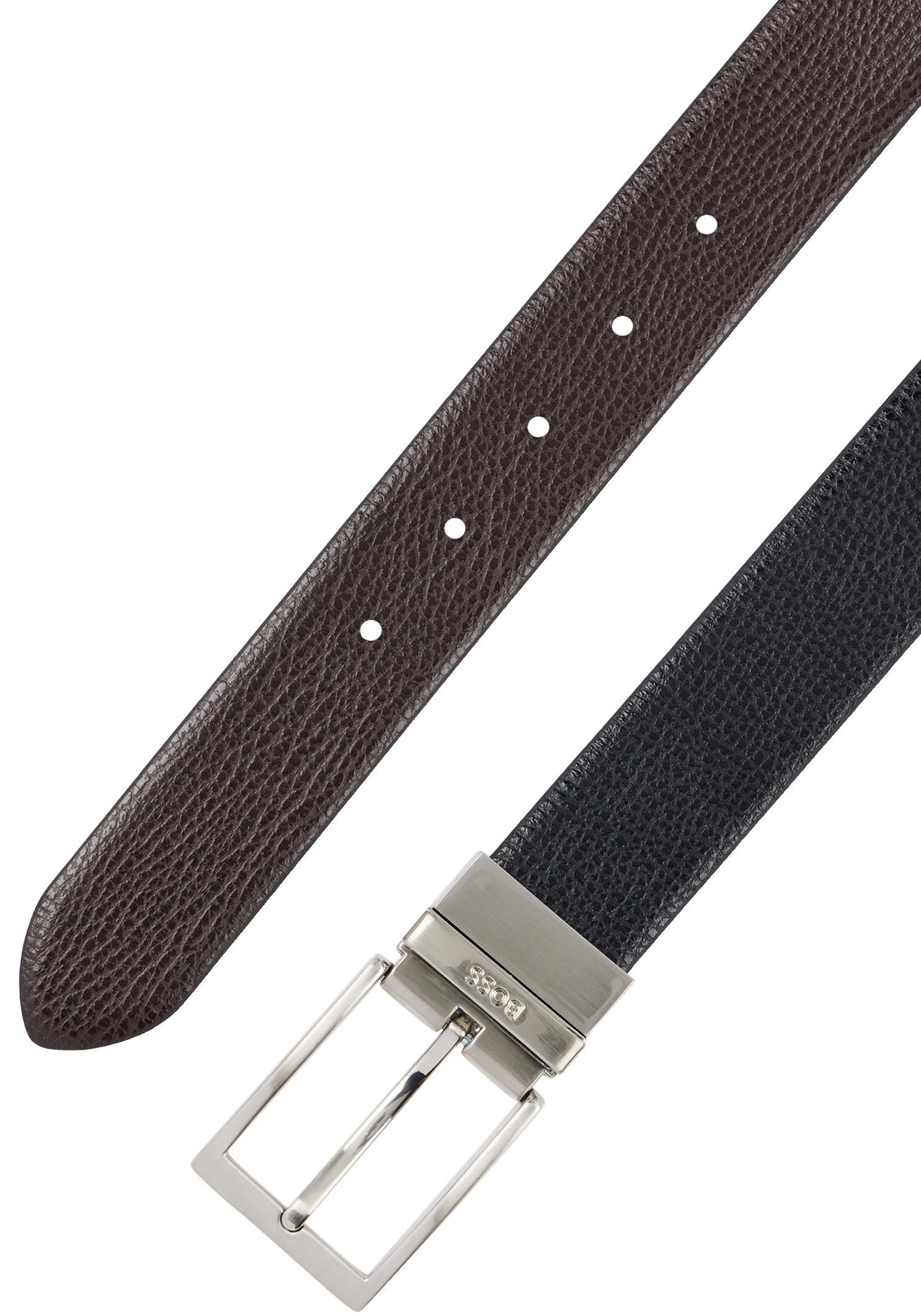 Boss Leren riem Ollie met boss logo-tekst op de metalen lus