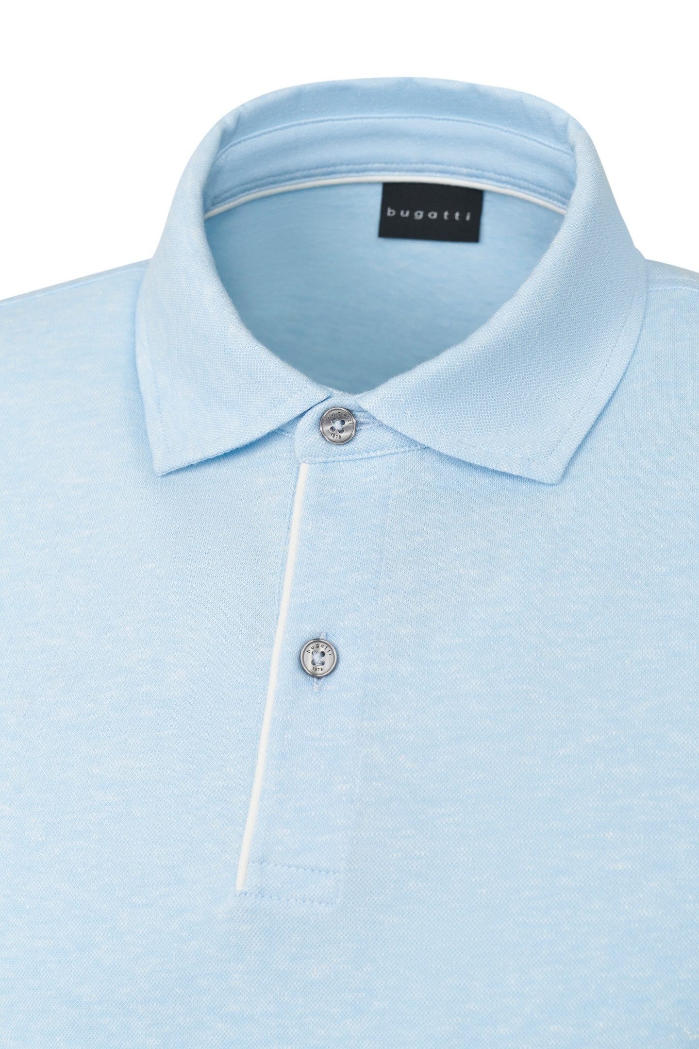 Bugatti Poloshirt van katoen-linnenmengsel