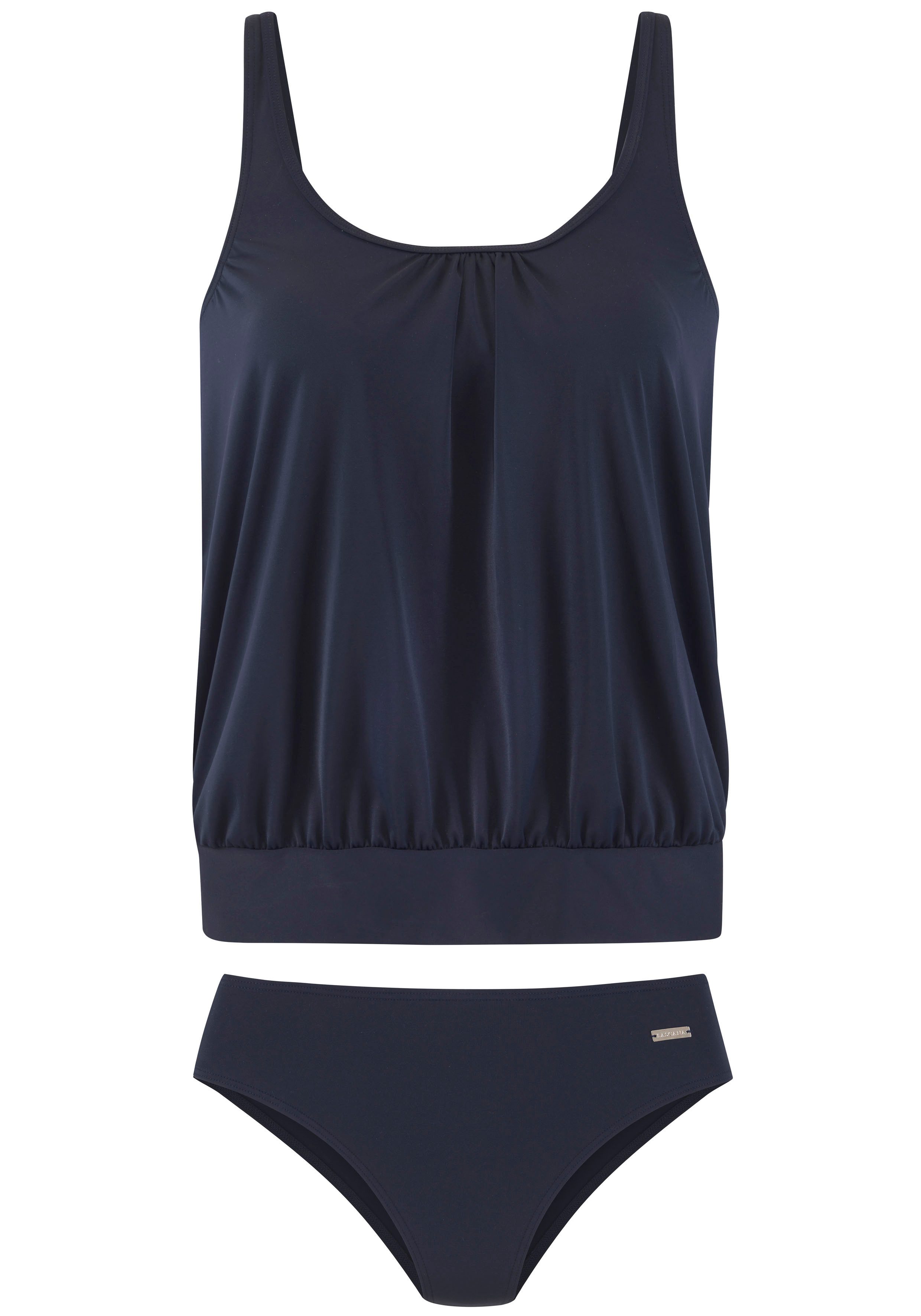 Lascana Oversized tankini Corrigerende versterking bij de cup, onderbustelastiek rondom, verstelbare bandjes