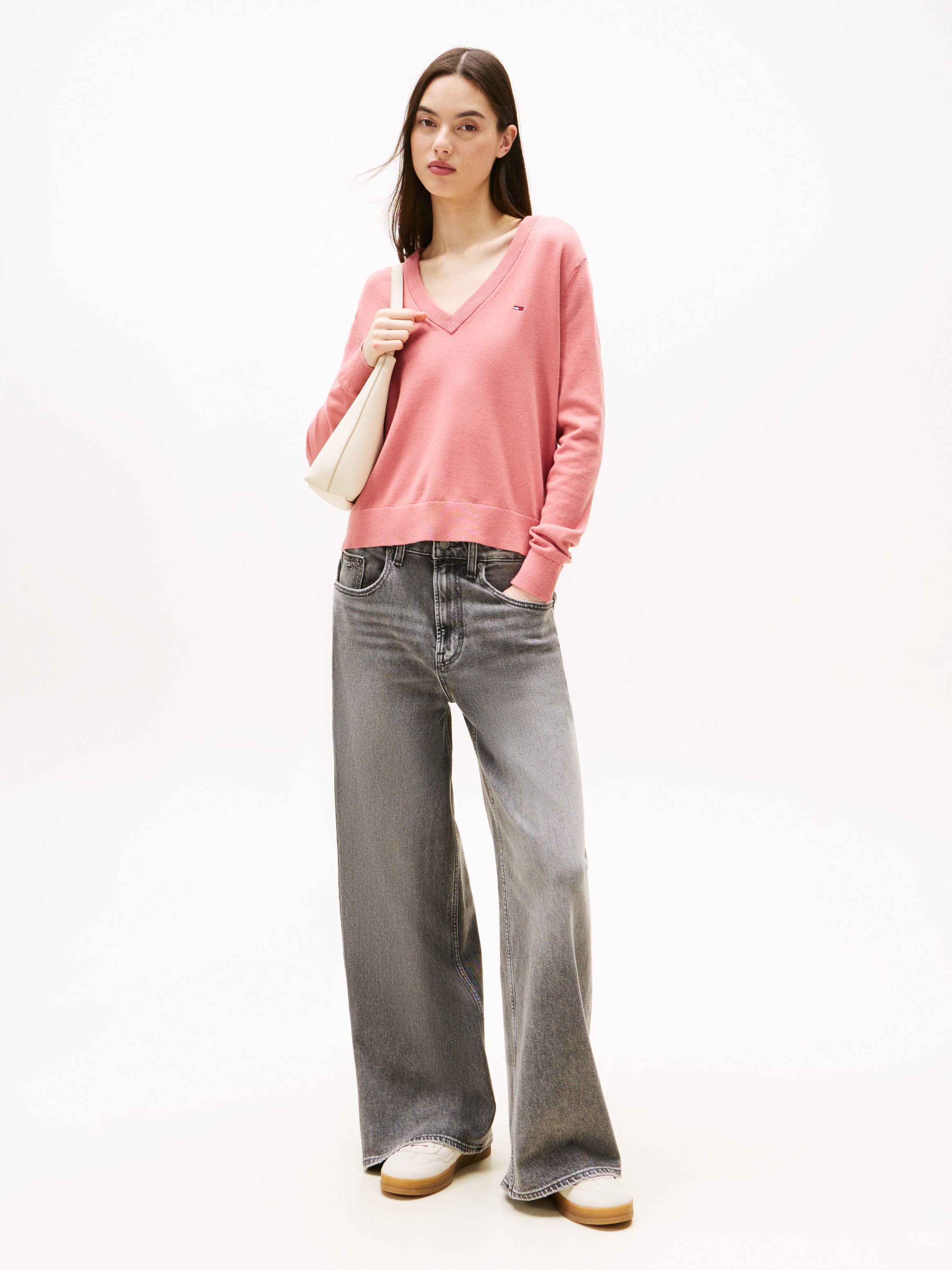 TOMMY JEANS Trui met V-hals TJW ESSENTIAL VNECK SWEATER EXT
