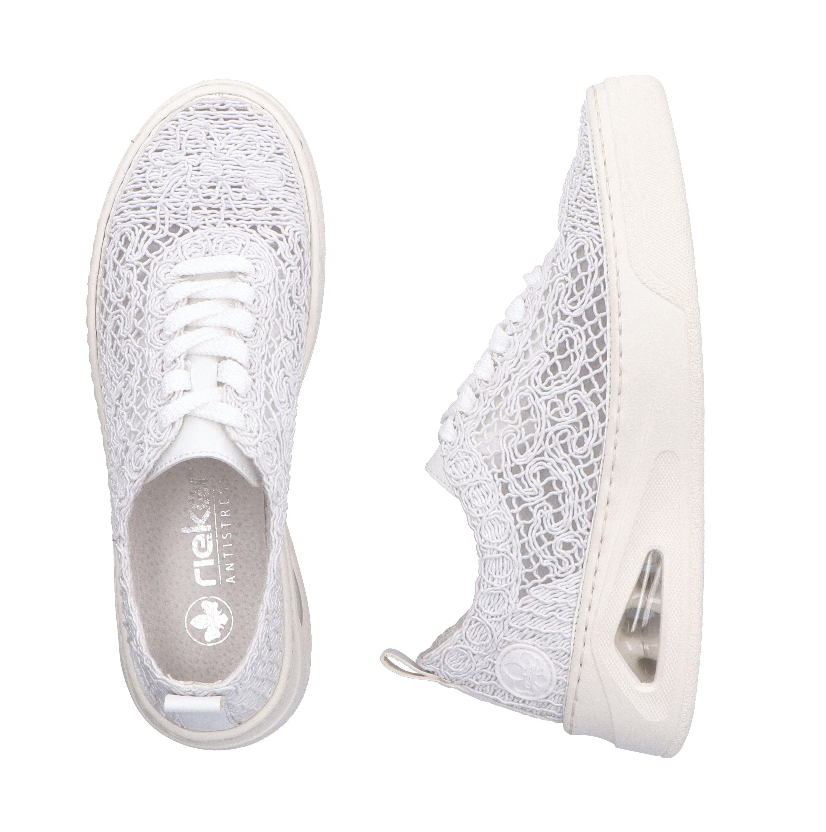 Rieker Plateausneakers , veterschoen, lage schoen in zomerse macramé-look