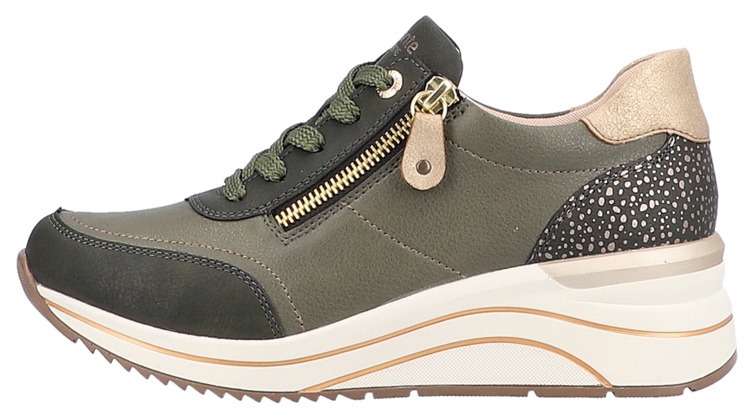 Remonte Sneakers met sleehak met praktische verwisselbare binnenzool, vrijetijdsschoen, lage schoen, veterschoen