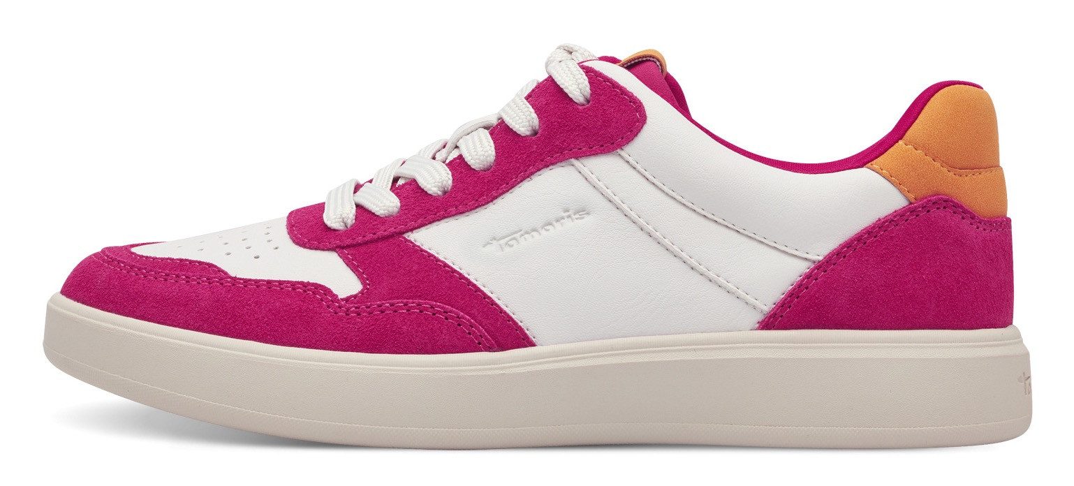 Tamaris Plateausneakers vrijetijdsschoen, lage schoen, veterschoen met contrastafwerkingen