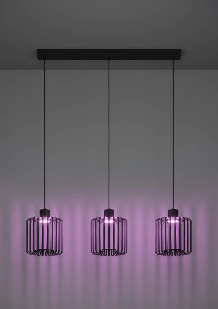 EGLO Hanglamp GINESTRONE-Z Hängelampe schwarz, ZigBee 3.0, Timer, Pendelleuchte, Hanglamp, ZigBee, app en spraakbesturing Alexa, RGB, dimbaar (1 stuk)
