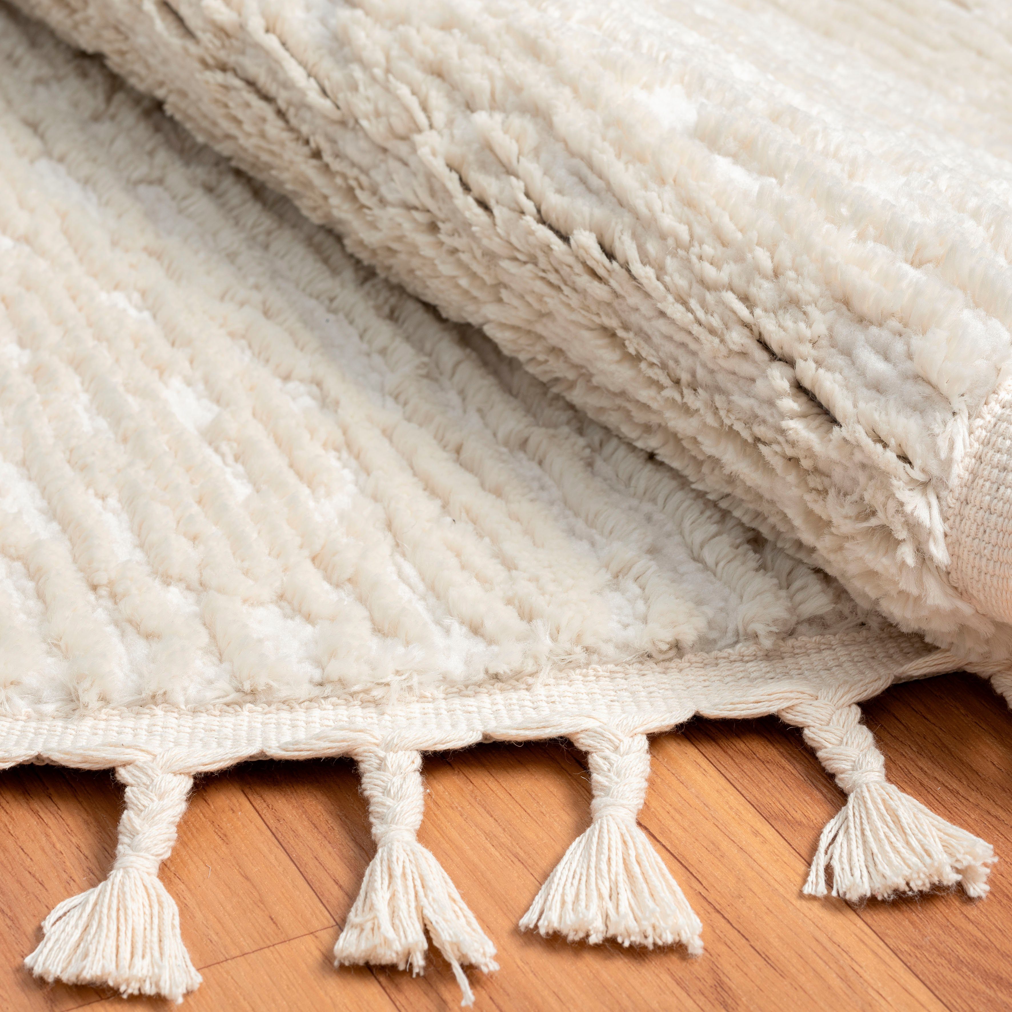 Myflair Möbel & Accessoires Hoogpolig vloerkleed Moroccan Pureness moderne tapijt, uni-kleuren, zacht door hoogpolig, met franjes