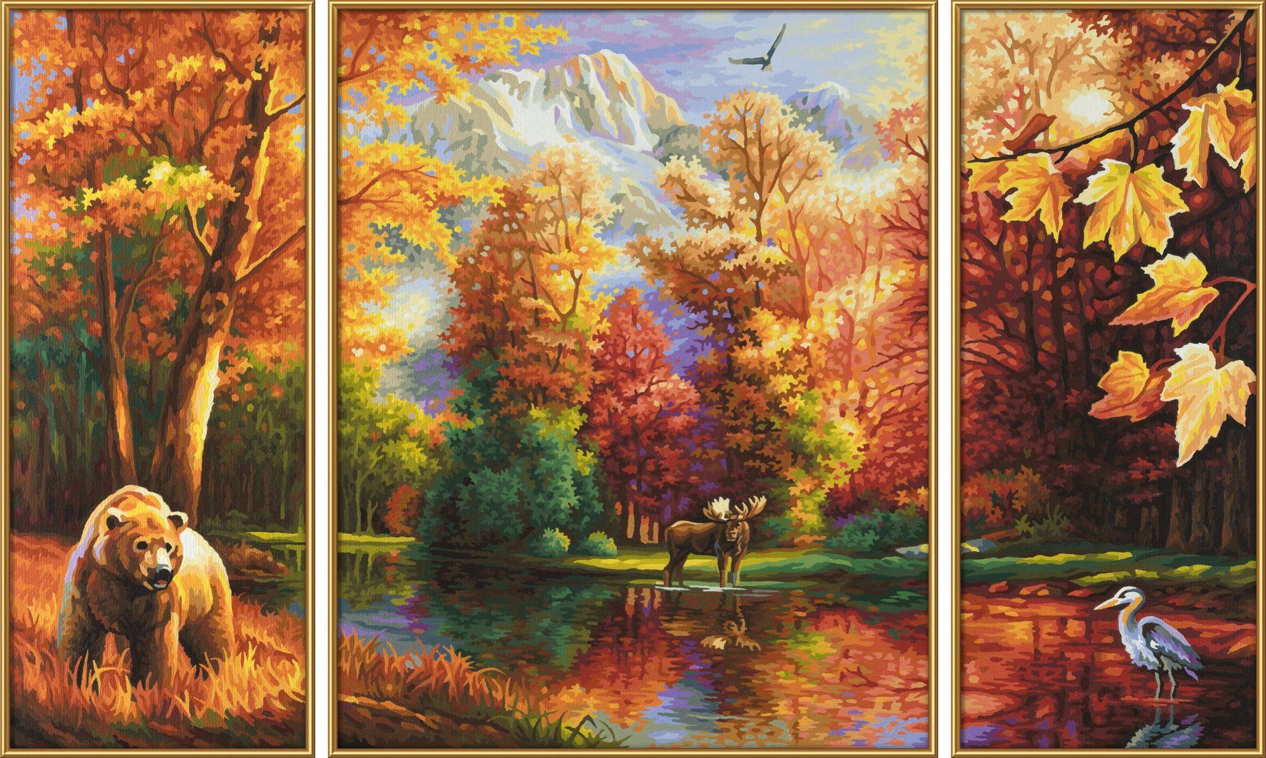 Schipper Schilderen op nummer Meesterklasse Drieluik - Indian summer