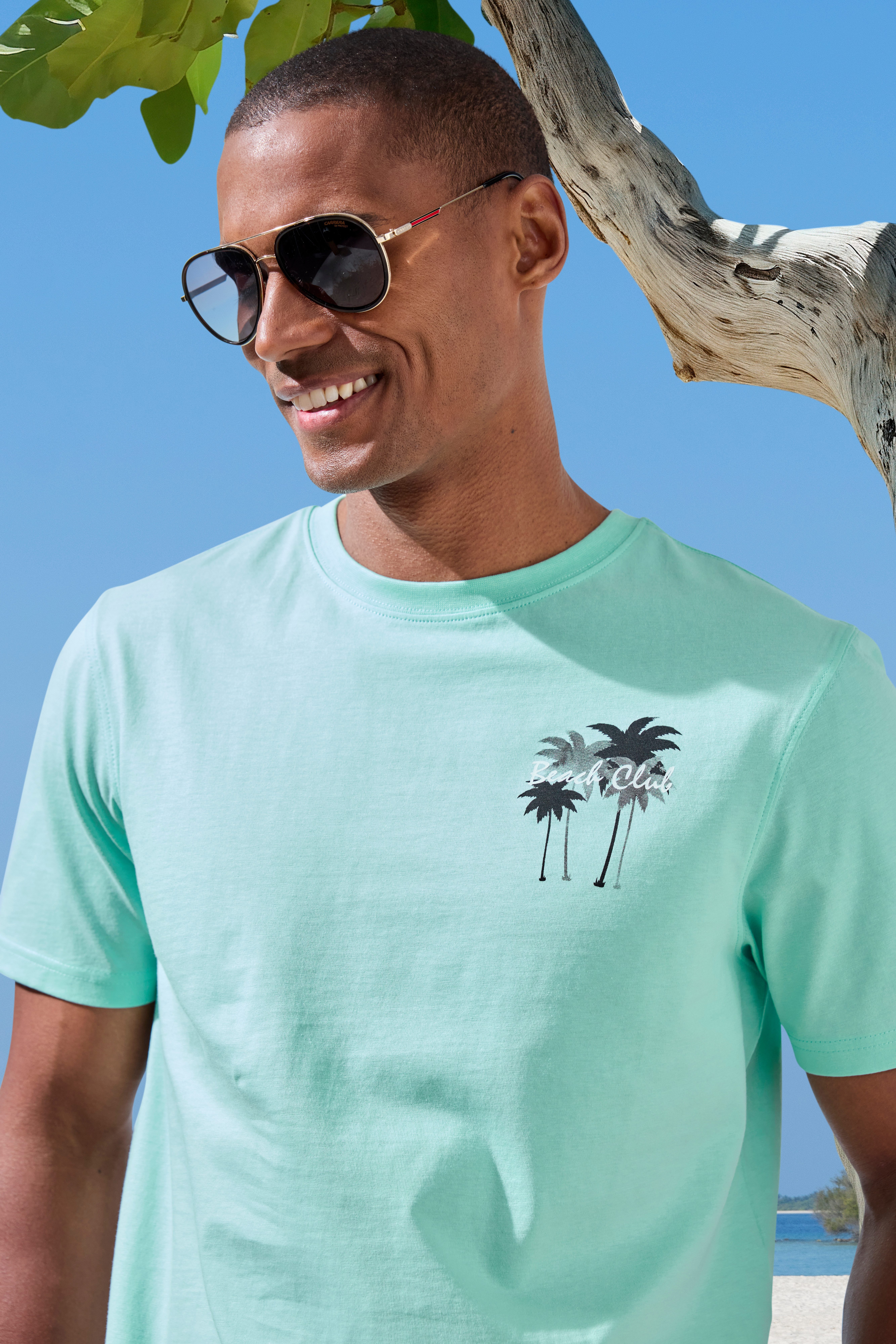 Beachtime T-shirt Met grote print op de rug