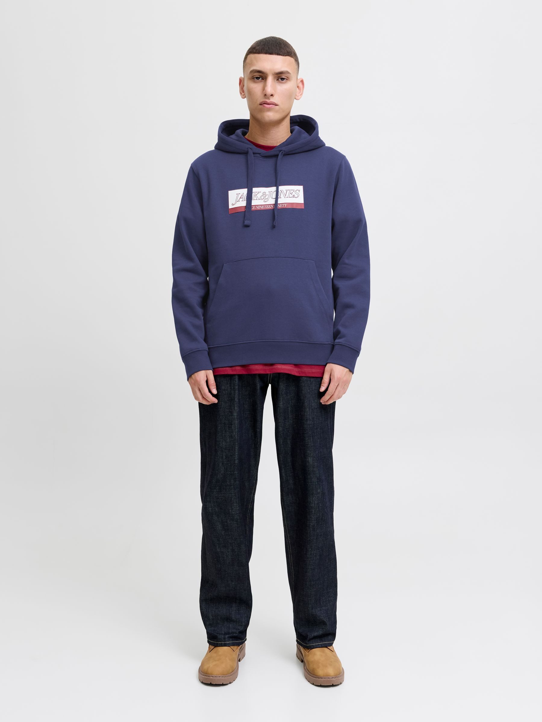 Jack & Jones Hoodie JORINWOOD BLOCK BRANDING SWEAT HOOD