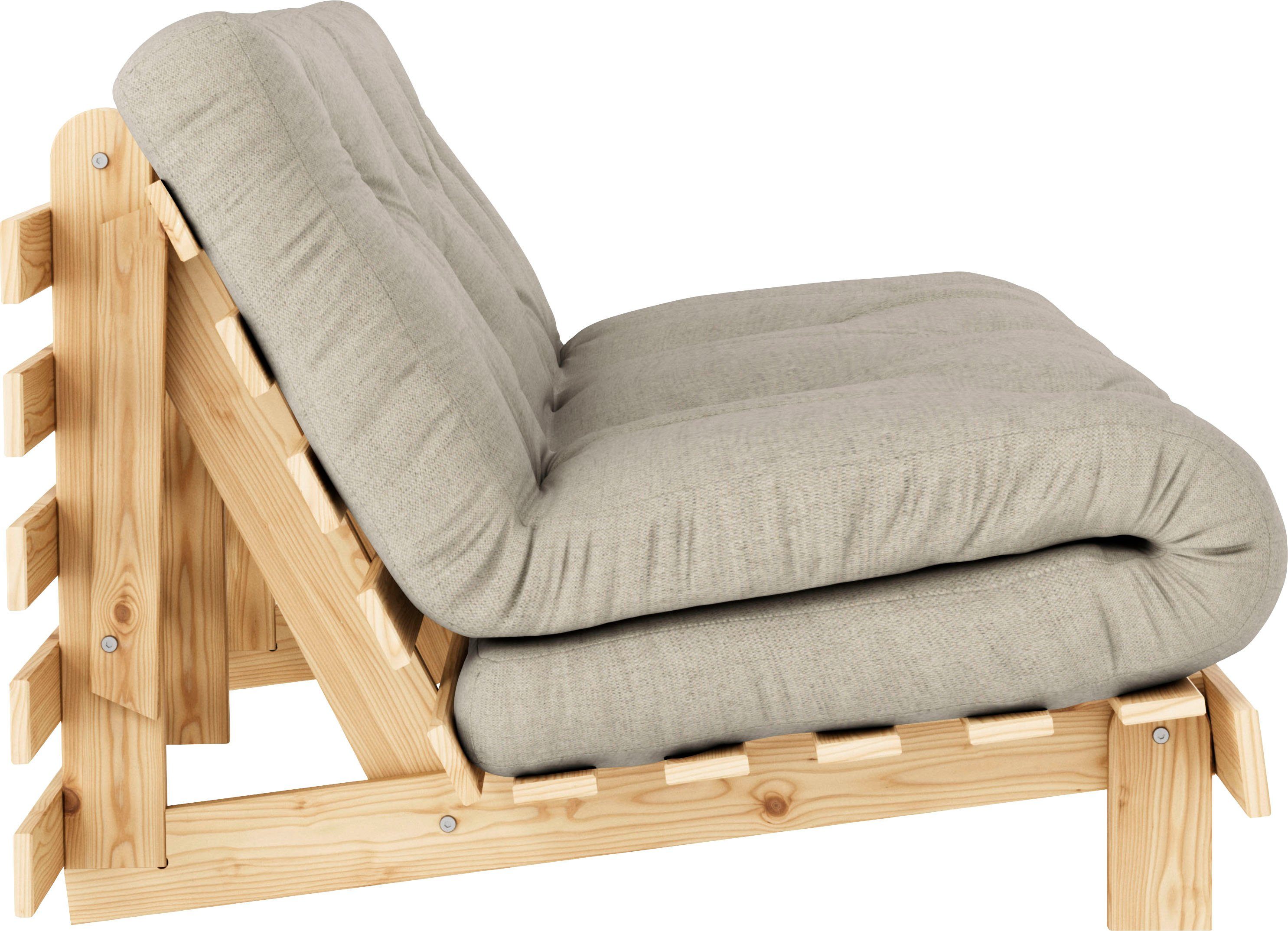 Karup Slaapbank Roots slaapbank, logeerbed, bank incl. futonmatras Ligoppervlak 90/140/160 x200 cm, FSC® gecertificeerd grenenhout