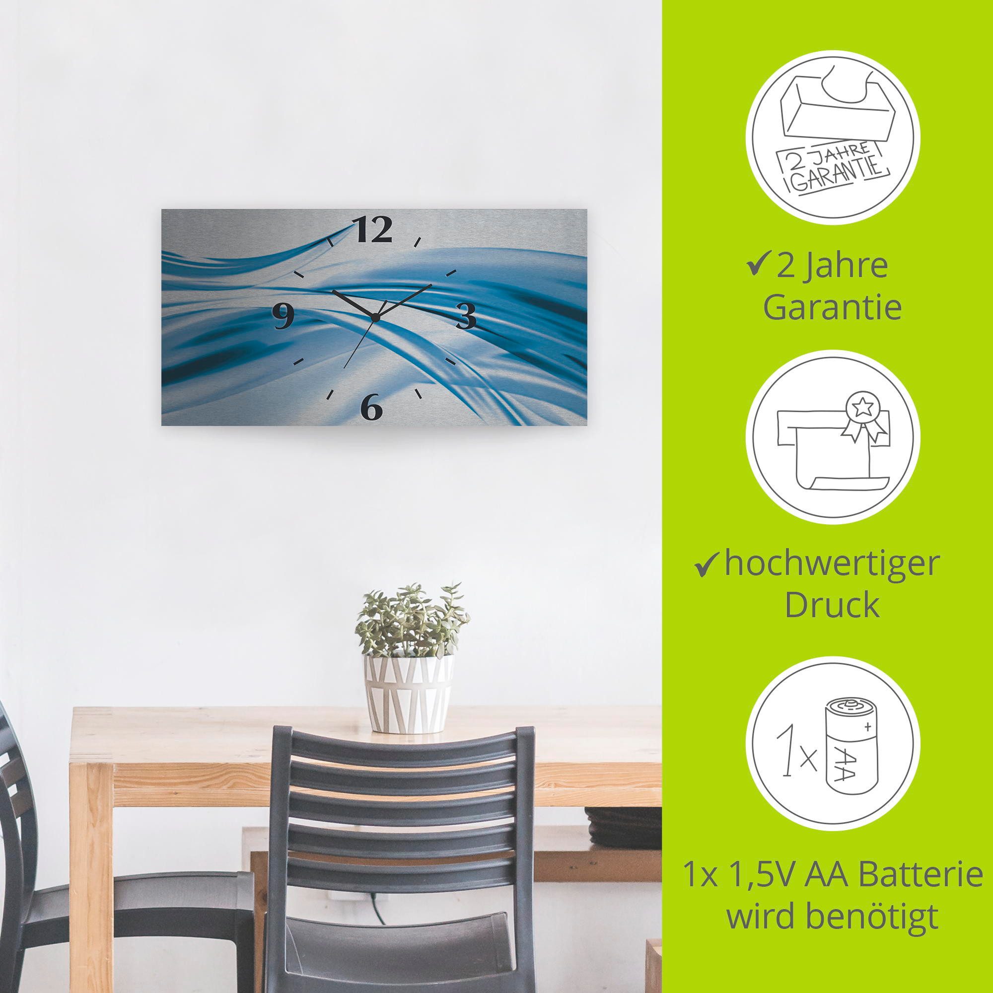 Artland Wandklok Mooie golf - abstract 3d-look geschulpt, met kwarts- of radiografisch uurwerk, verschillende maten